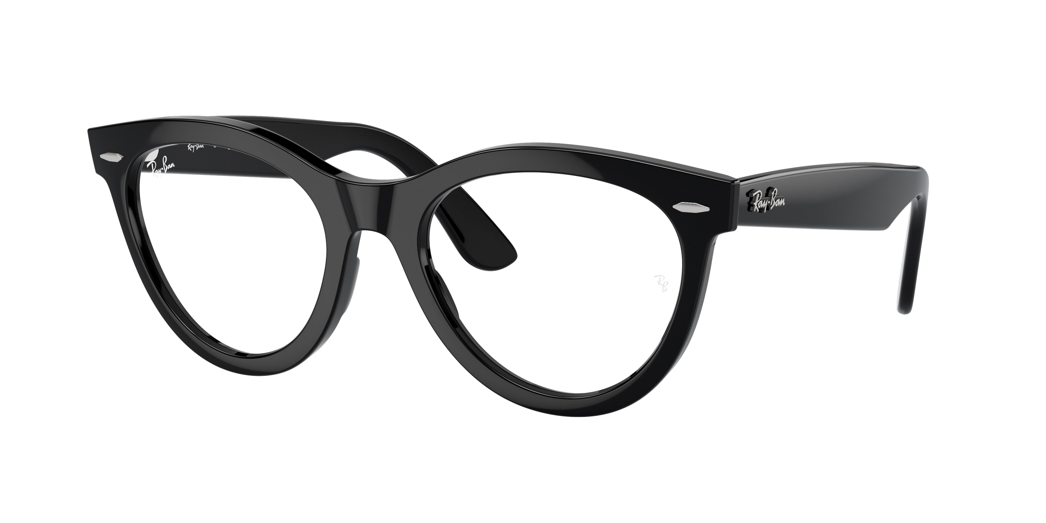 Ray-Ban Optical WAYFARER WAY RX2241V Round Eyeglasses  2000-Black 54-150-21 - Color Map Black