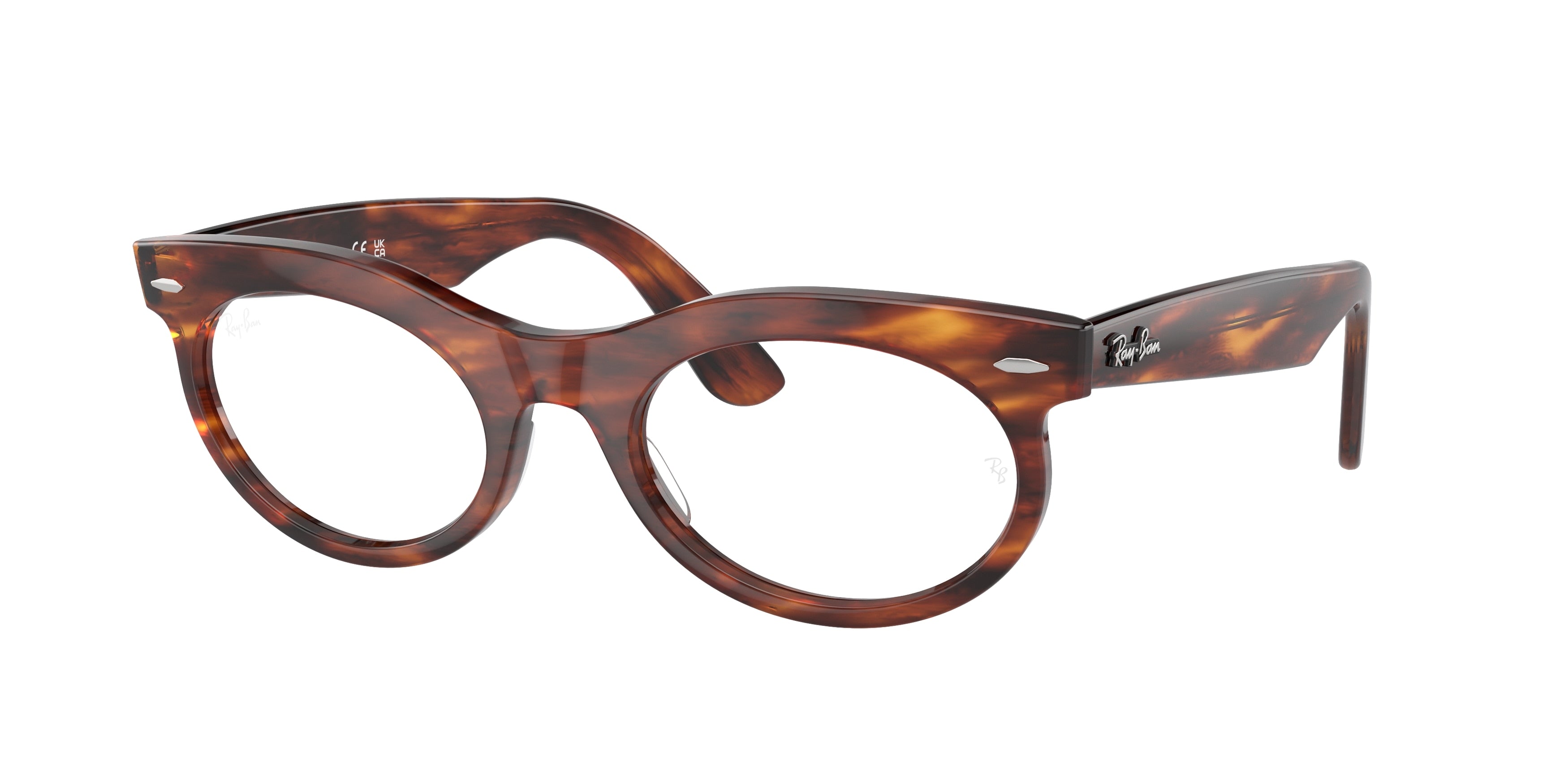 Ray-Ban Optical WAYFARER OVAL RX2242VF Oval Eyeglasses  2144-Striped Havana 53-150-22 - Color Map Brown