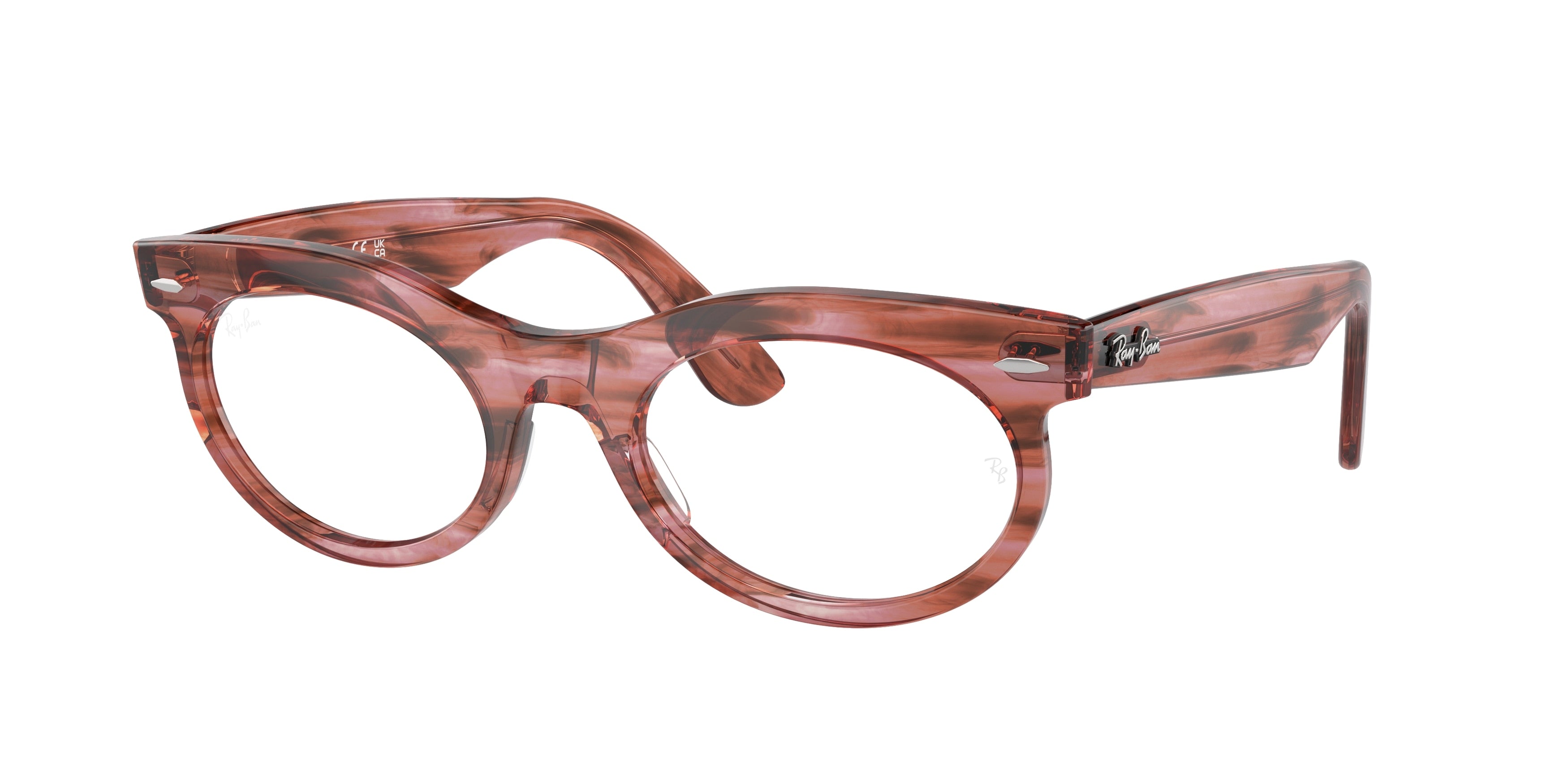 Ray-Ban Optical WAYFARER OVAL RX2242VF Oval Eyeglasses  8363-Striped Transparent Pink 53-150-22 - Color Map Pink