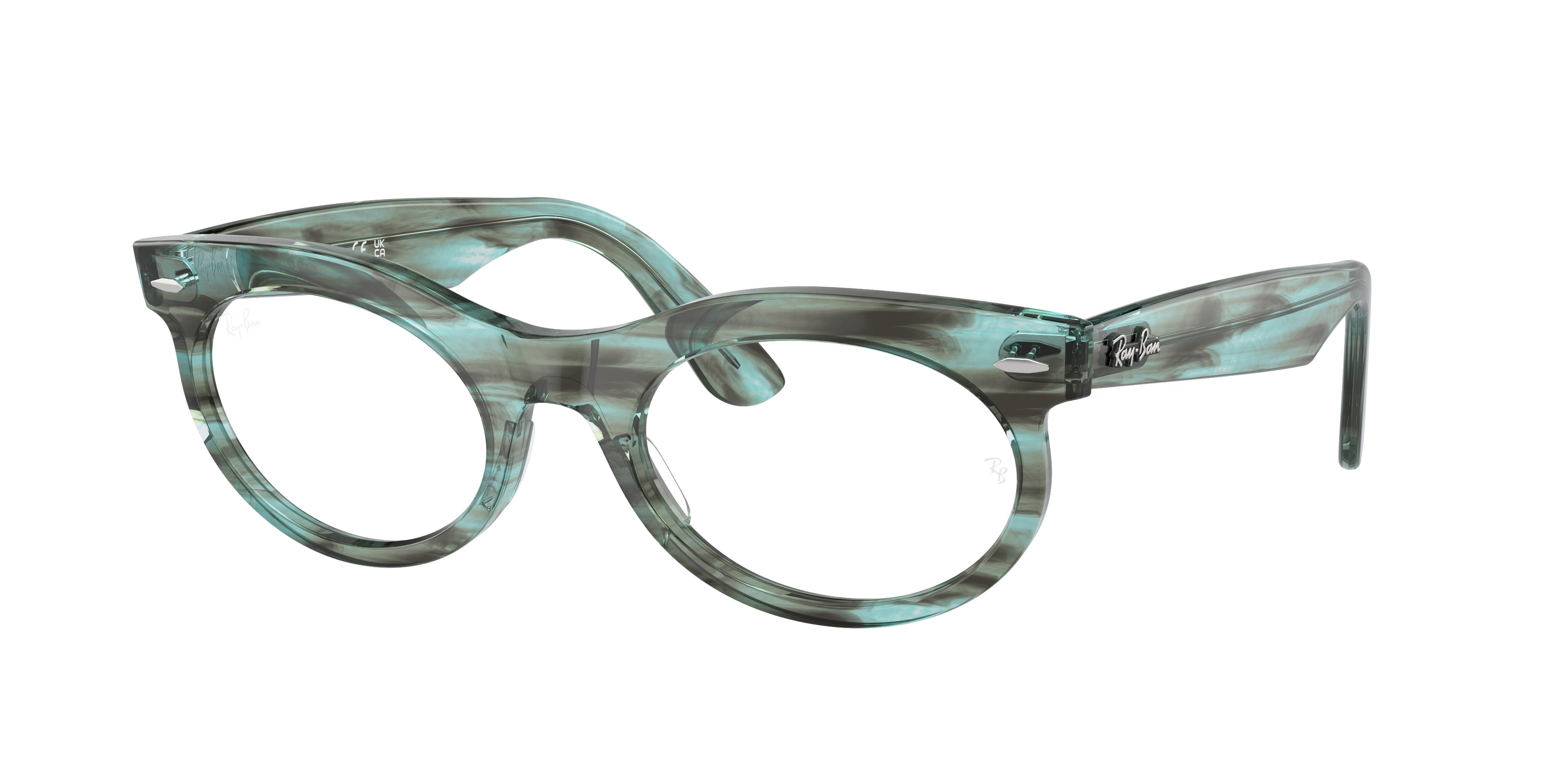 Ray-Ban Optical WAYFARER OVAL RX2242V Oval Eyeglasses  8362-Striped Transparent Green 53-150-22 - Color Map Green