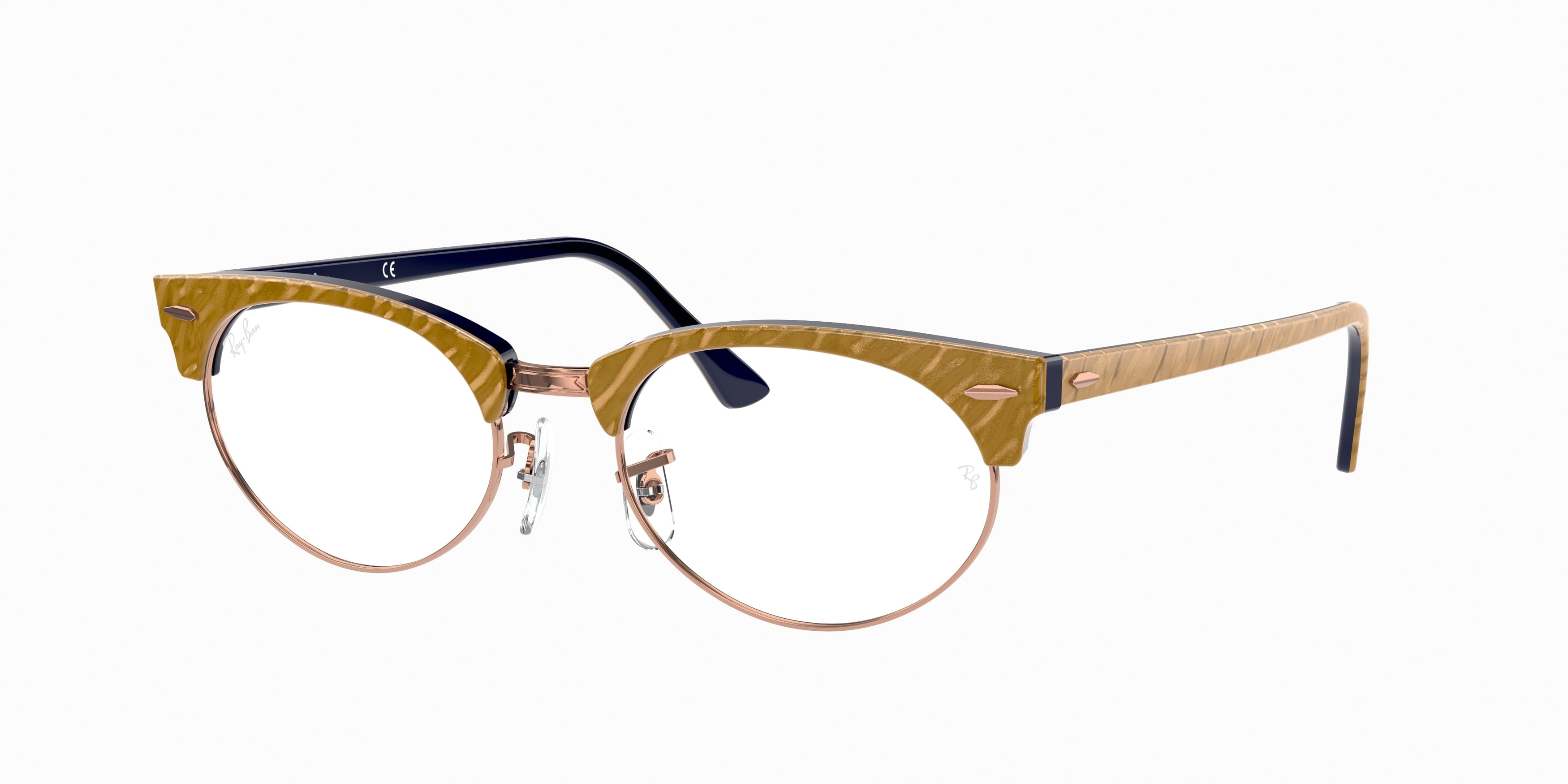 Ray-Ban Optical CLUBMASTER OVAL RX3946V Oval Eyeglasses  8051-Beige 50-140-19 - Color Map Beige