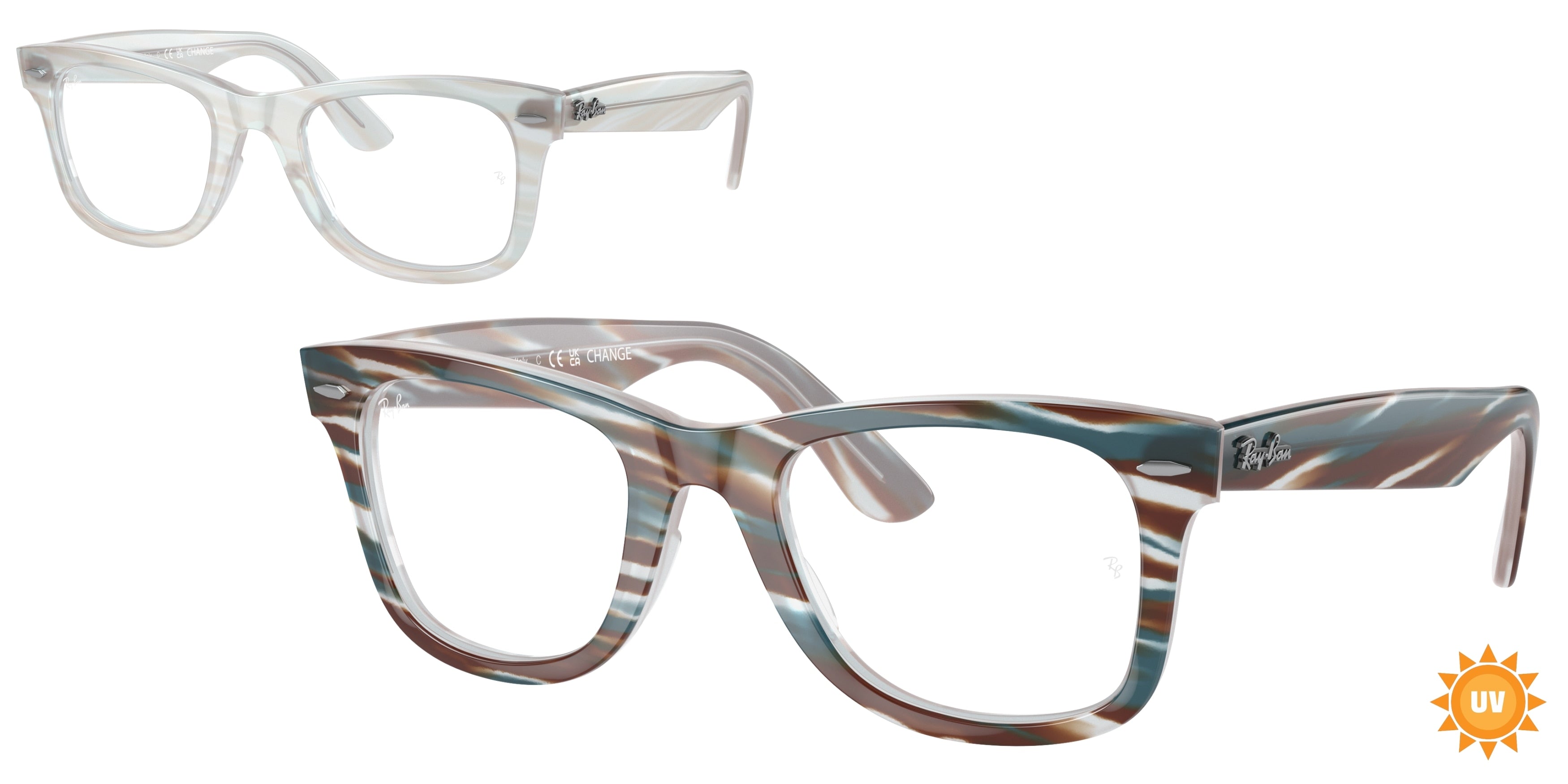 Ray-Ban Optical WAYFARER EASE RX4340V Square Eyeglasses  8382- 50-150-22 - Color Map Light Blue