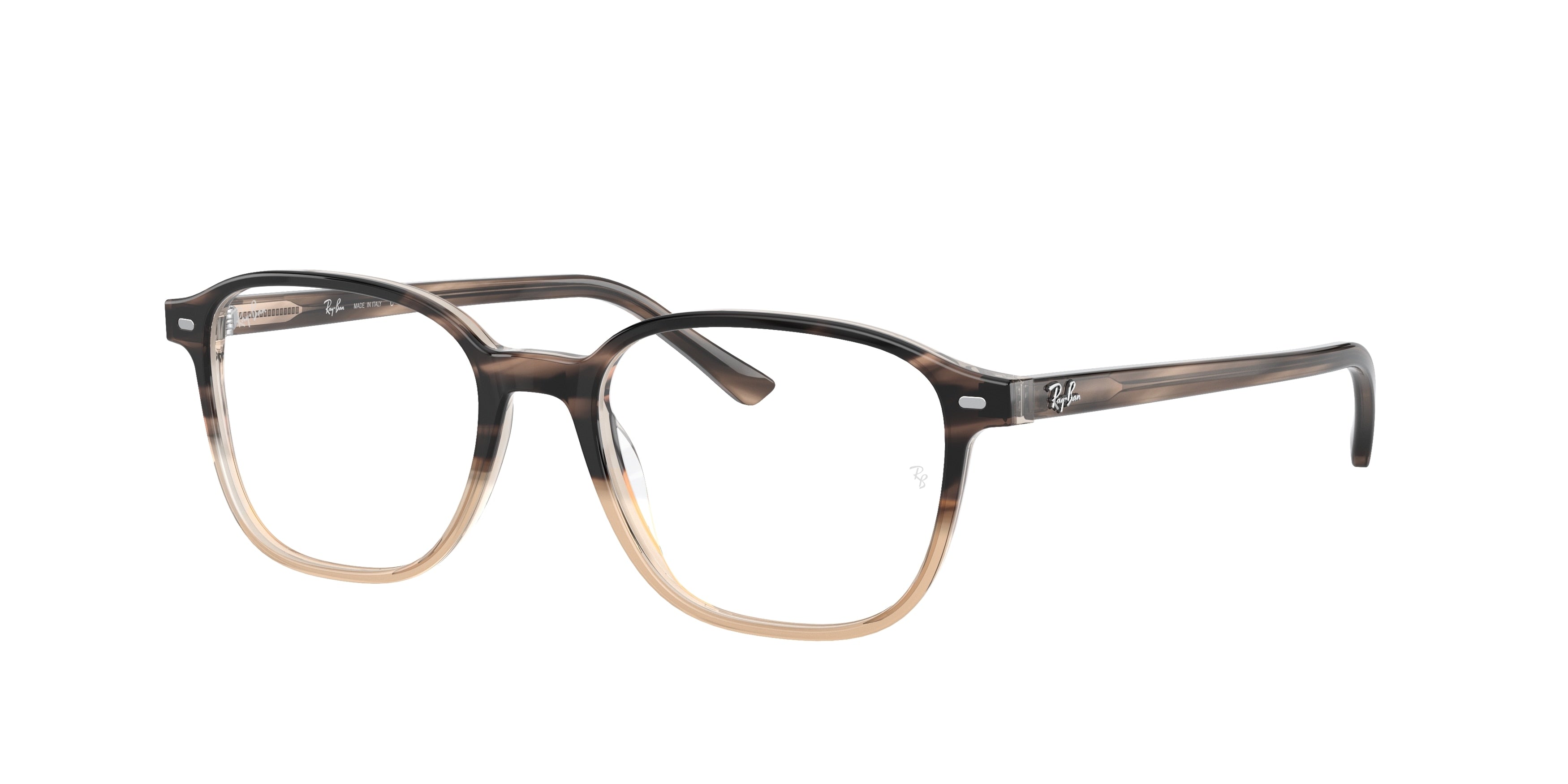 Ray-Ban Optical LEONARD RX5393 Square Eyeglasses  8107-Brown Havana 47-145-17 - Color Map Brown