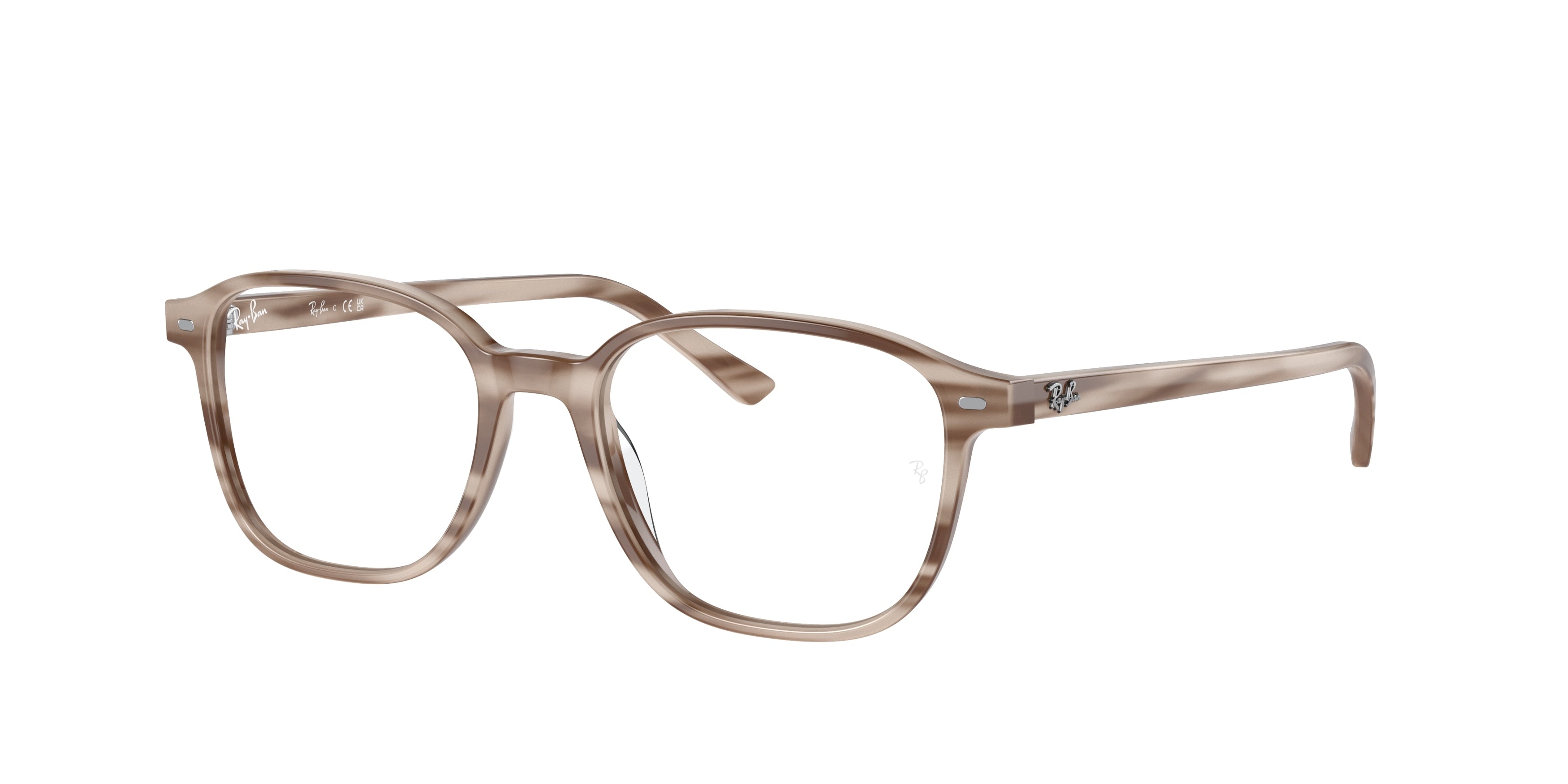 Ray-Ban Optical LEONARD RX5393 Square Eyeglasses  8357-Striped Beige 51-145-17 - Color Map Beige