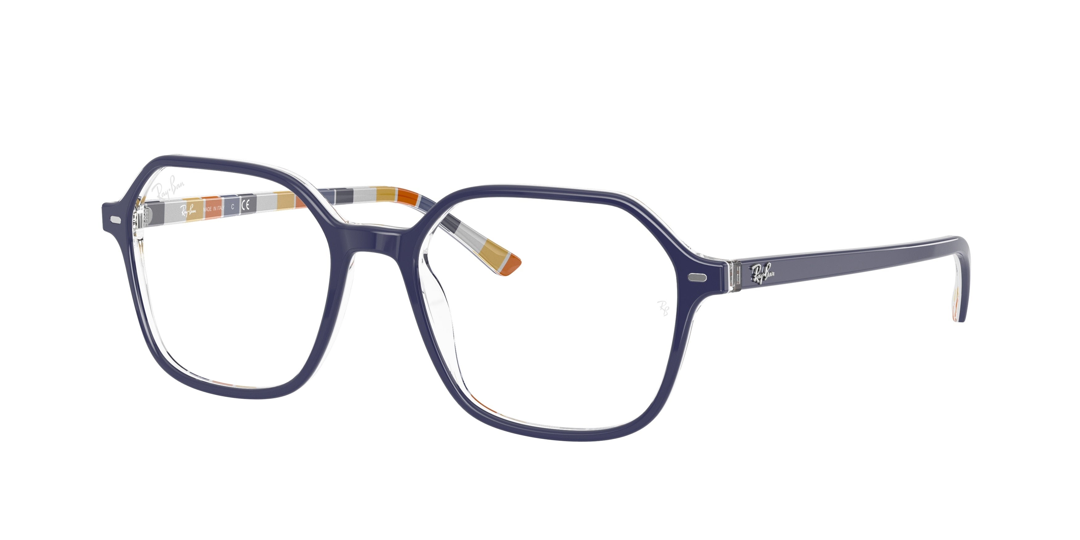 Ray-Ban Optical JOHN RX5394 Square Eyeglasses  8091-Dark Blue 49-140-18 - Color Map Blue