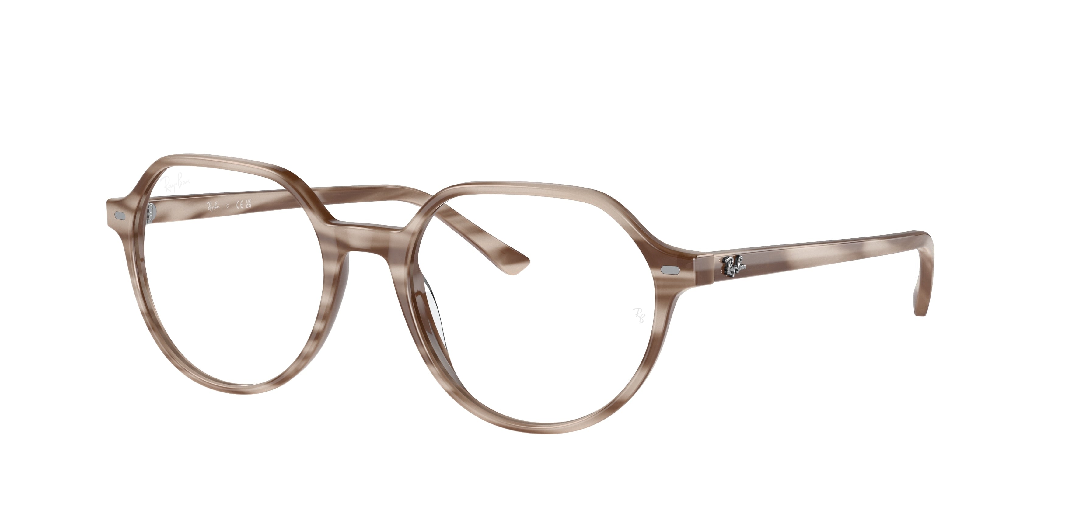 Ray-Ban Optical THALIA RX5395 Round Eyeglasses  8357-Striped Beige 51-145-18 - Color Map Beige