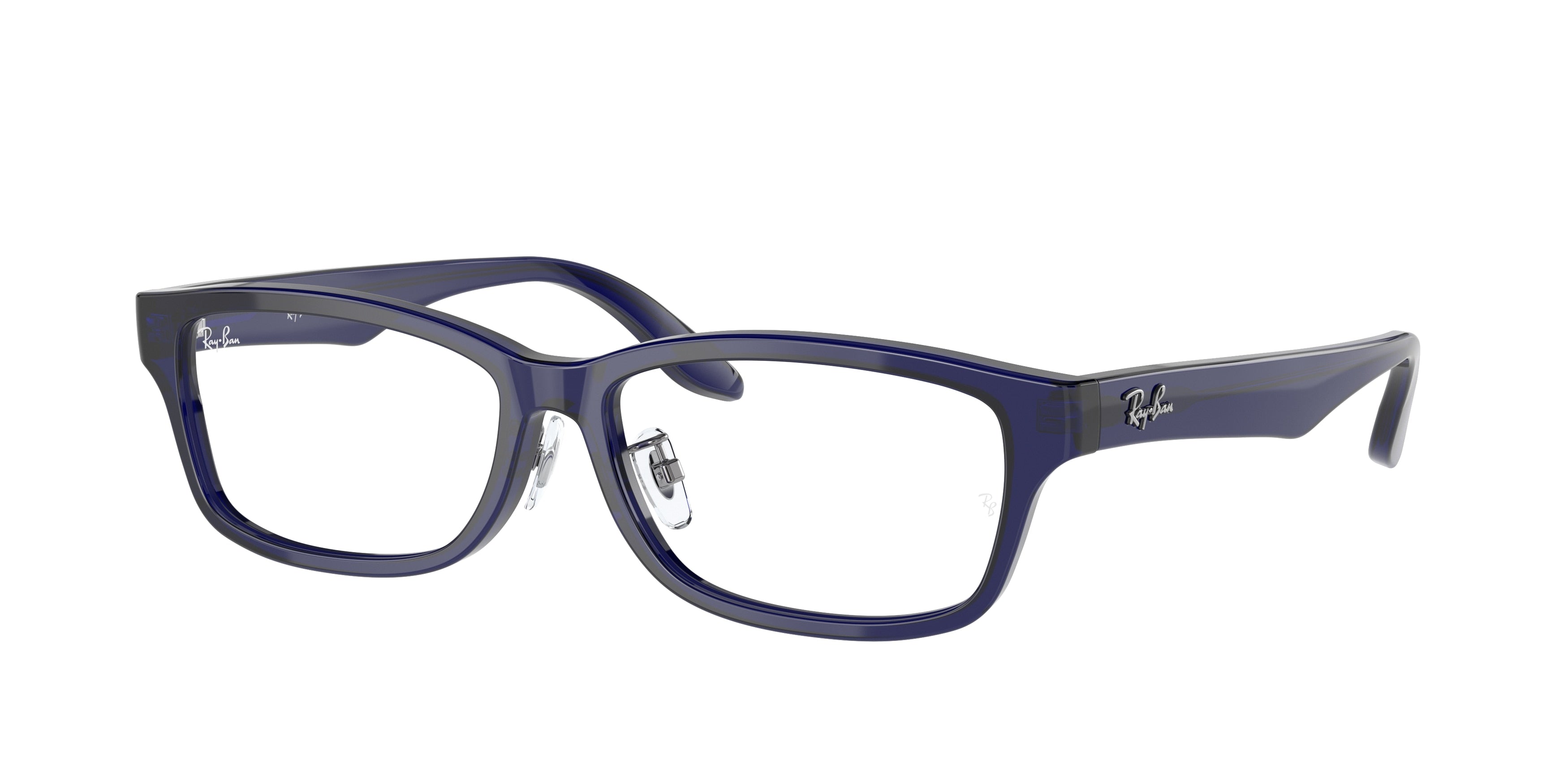 Ray-Ban Optical RX5408D Rectangle Eyeglasses  5986-Transparent Dark Blue 57-145-15 - Color Map Blue