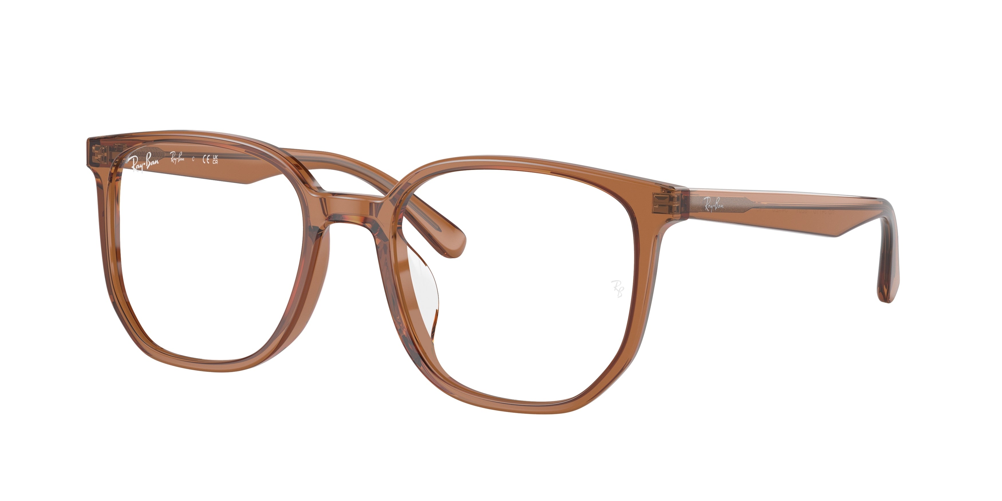 Ray-Ban Optical RX5411D Irregular Eyeglasses  8201-Transparent Brown 54-145-20 - Color Map Brown