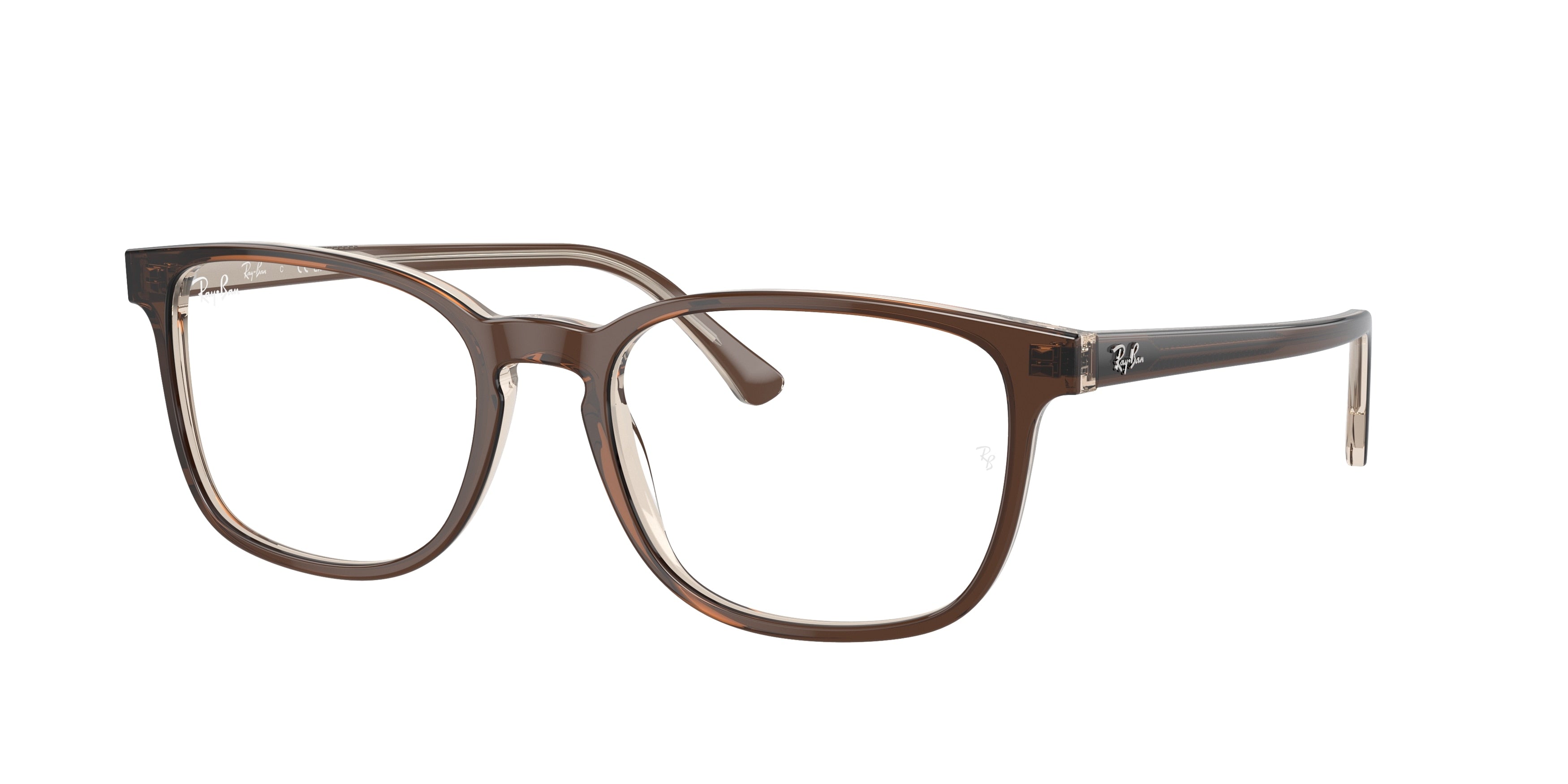 Ray-Ban Optical RX5418F Pillow Eyeglasses  8365-Brown On Transparent Light Brown 54-150-20 - Color Map Brown