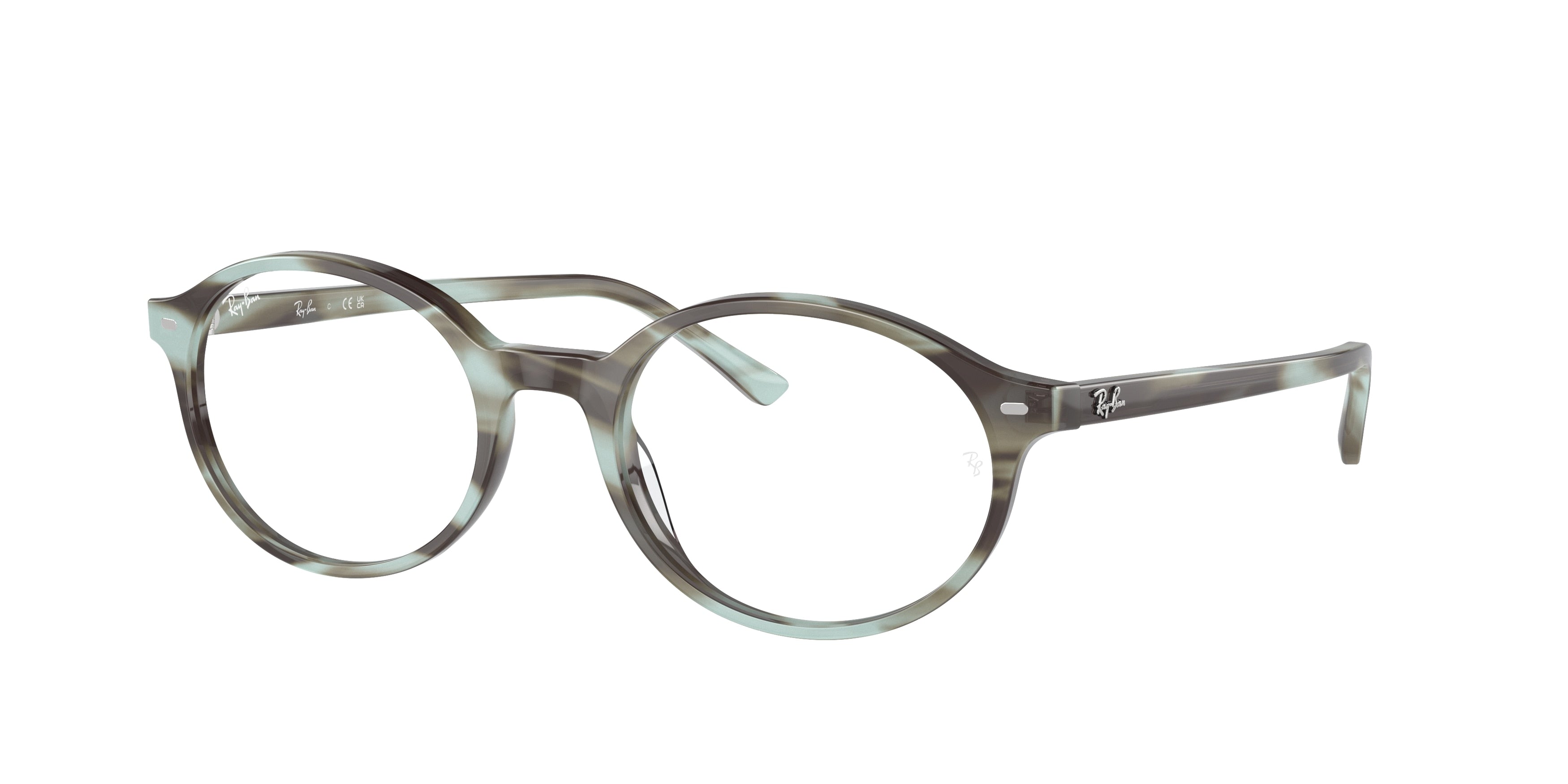 Ray-Ban Optical GERMAN RX5429 Oval Eyeglasses  8356-Striped Green 53-145-20 - Color Map Green