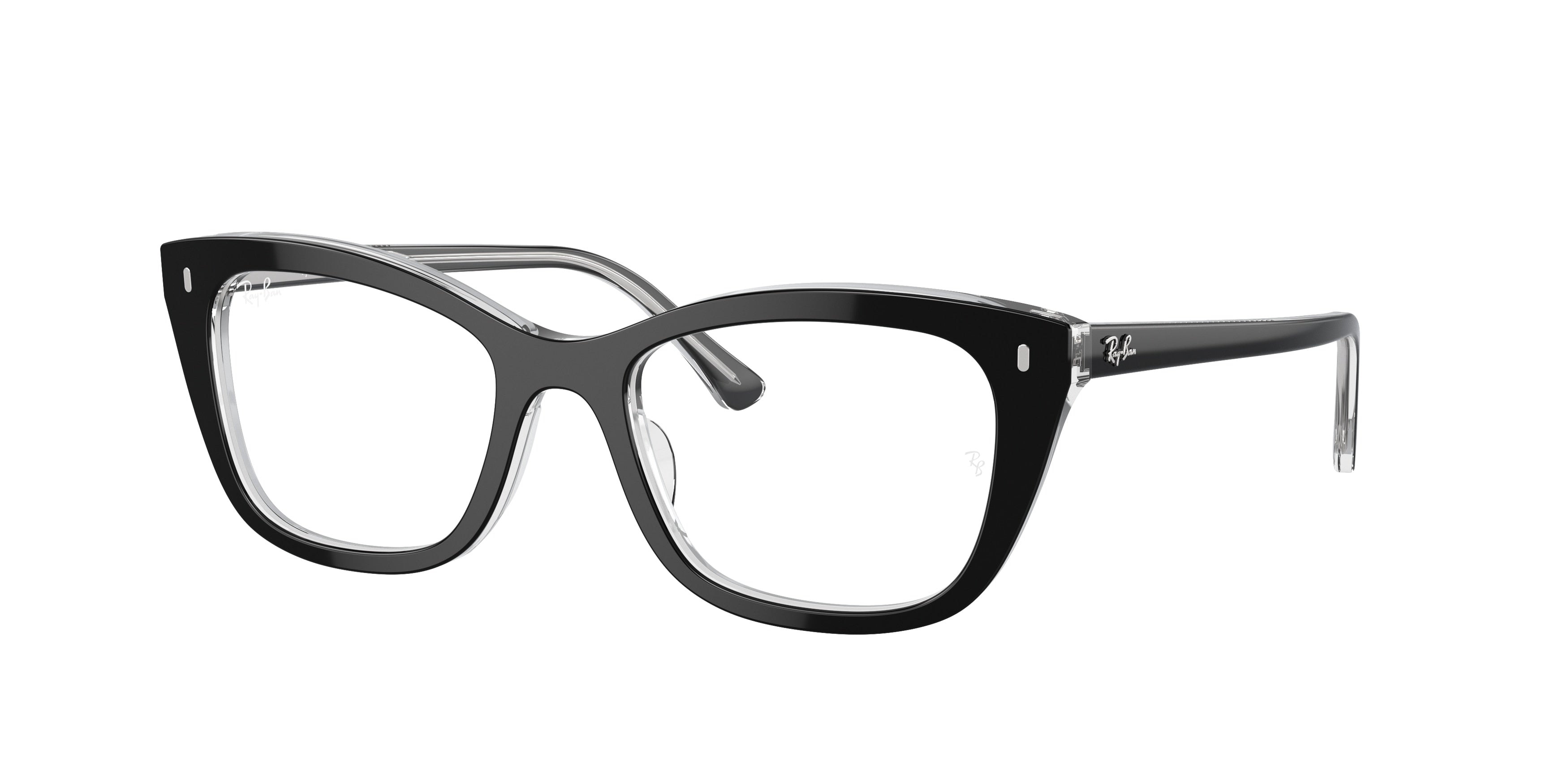 Ray-Ban Optical RX5433 Pillow Eyeglasses  2034-Black On Transparent 52-140-19 - Color Map Black