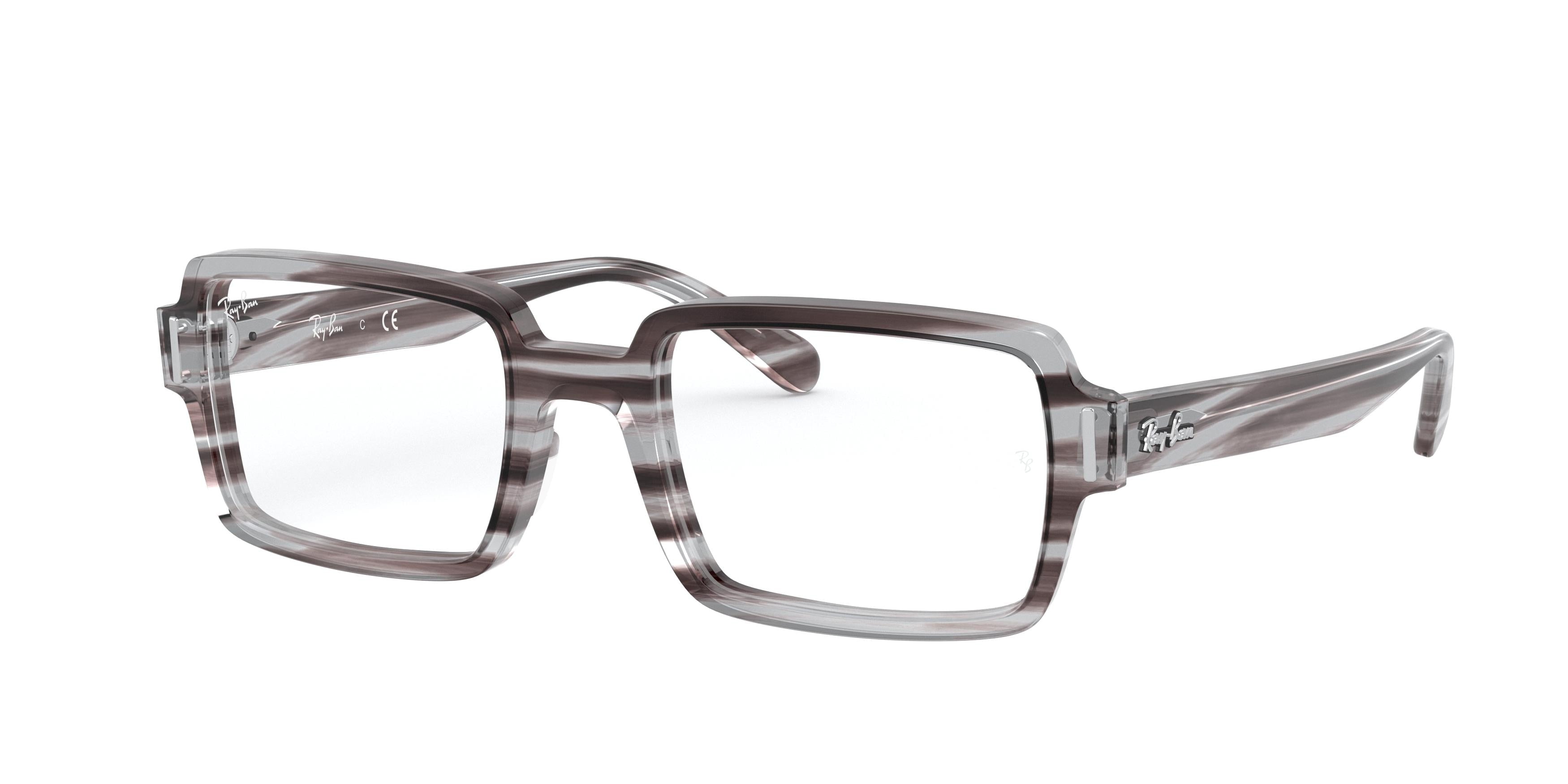 Ray-Ban Optical BENJI RX5473 Rectangle Eyeglasses  8055-Striped Grey 50-145-20 - Color Map Grey