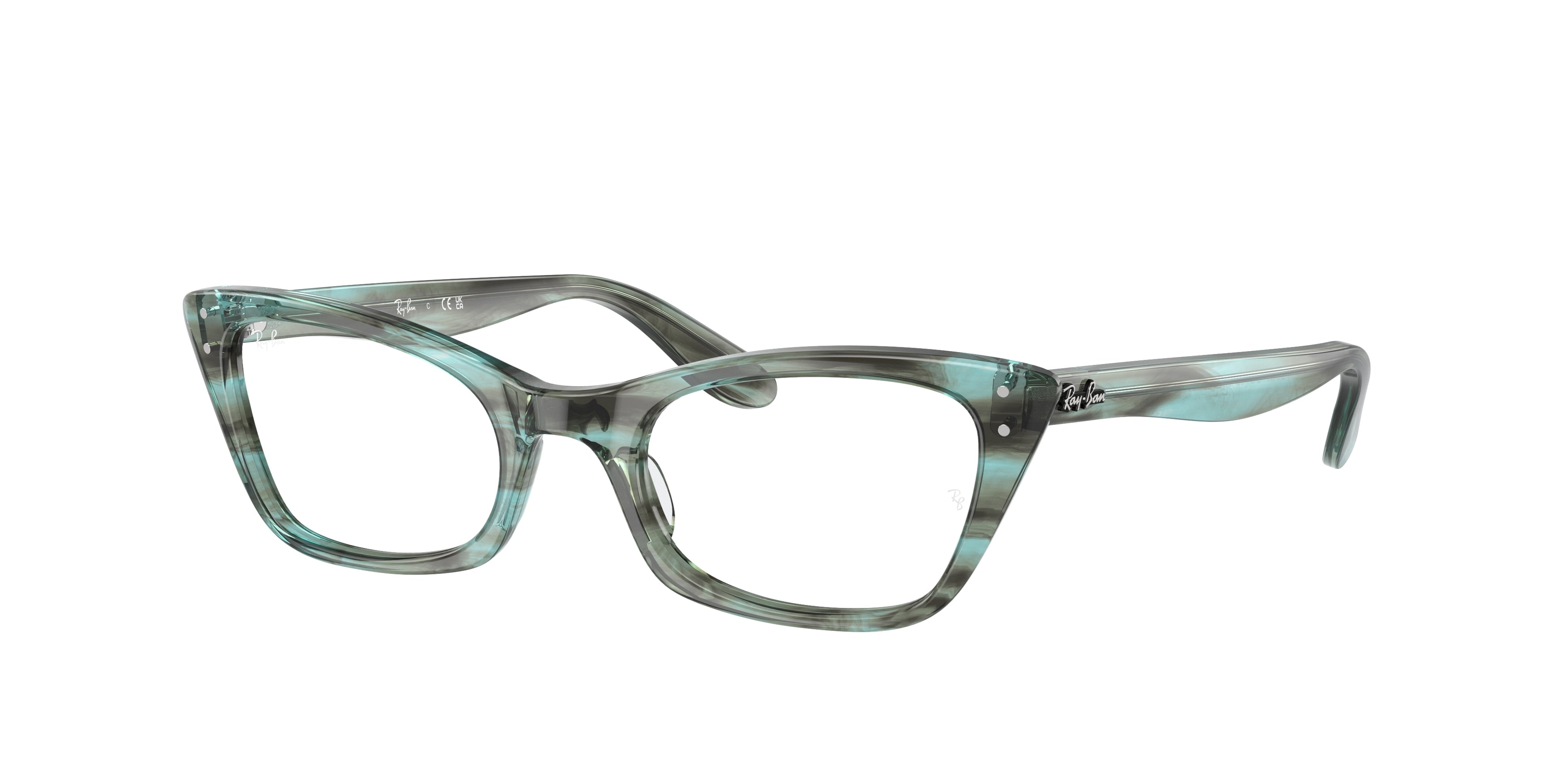 Ray-Ban Optical LADY BURBANK RX5499 Cat Eye Eyeglasses  8362-Striped Green 51-140-20 - Color Map Green