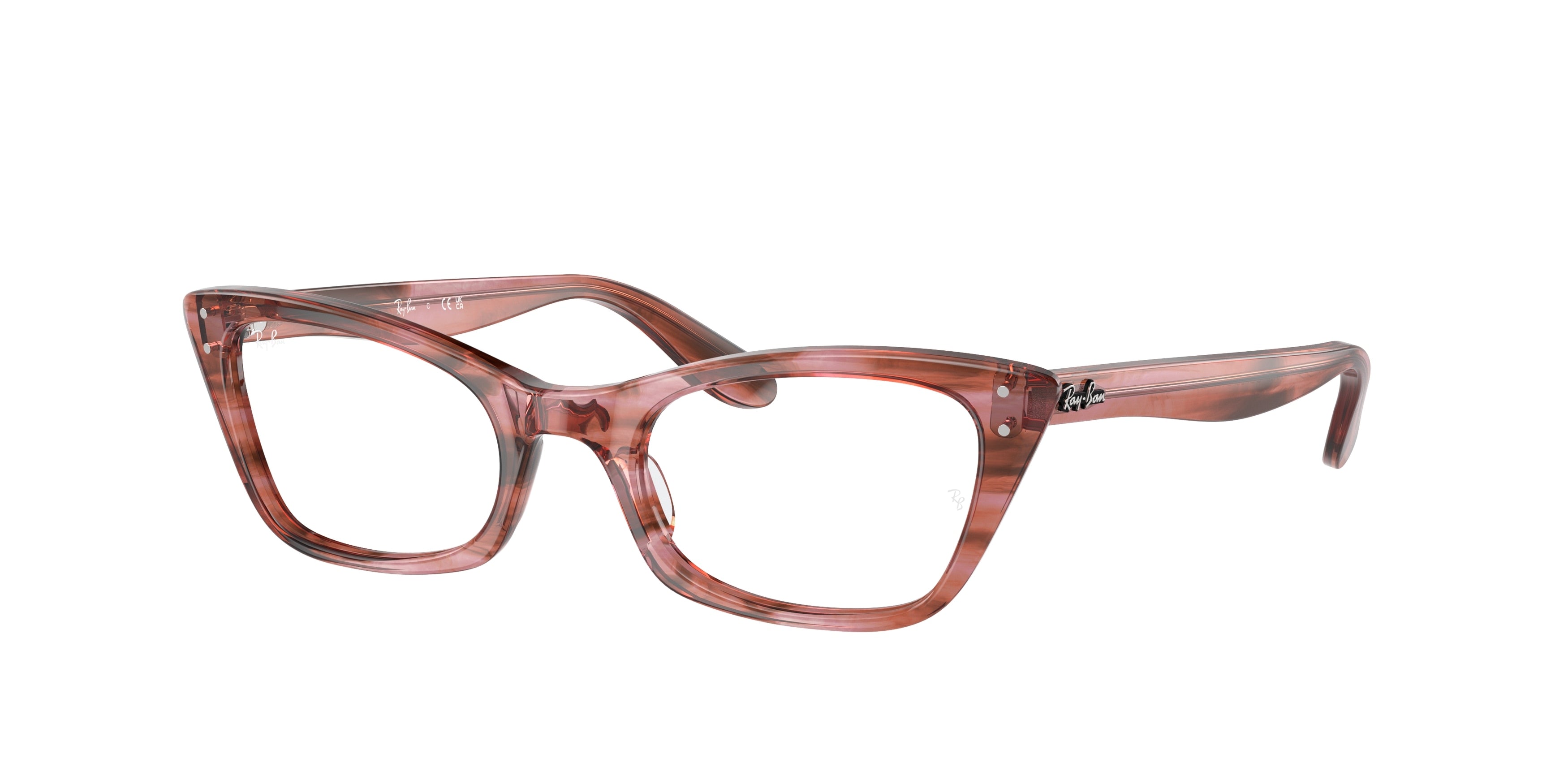 Ray-Ban Optical LADY BURBANK RX5499 Cat Eye Eyeglasses  8363-Striped Pink 51-140-20 - Color Map Pink