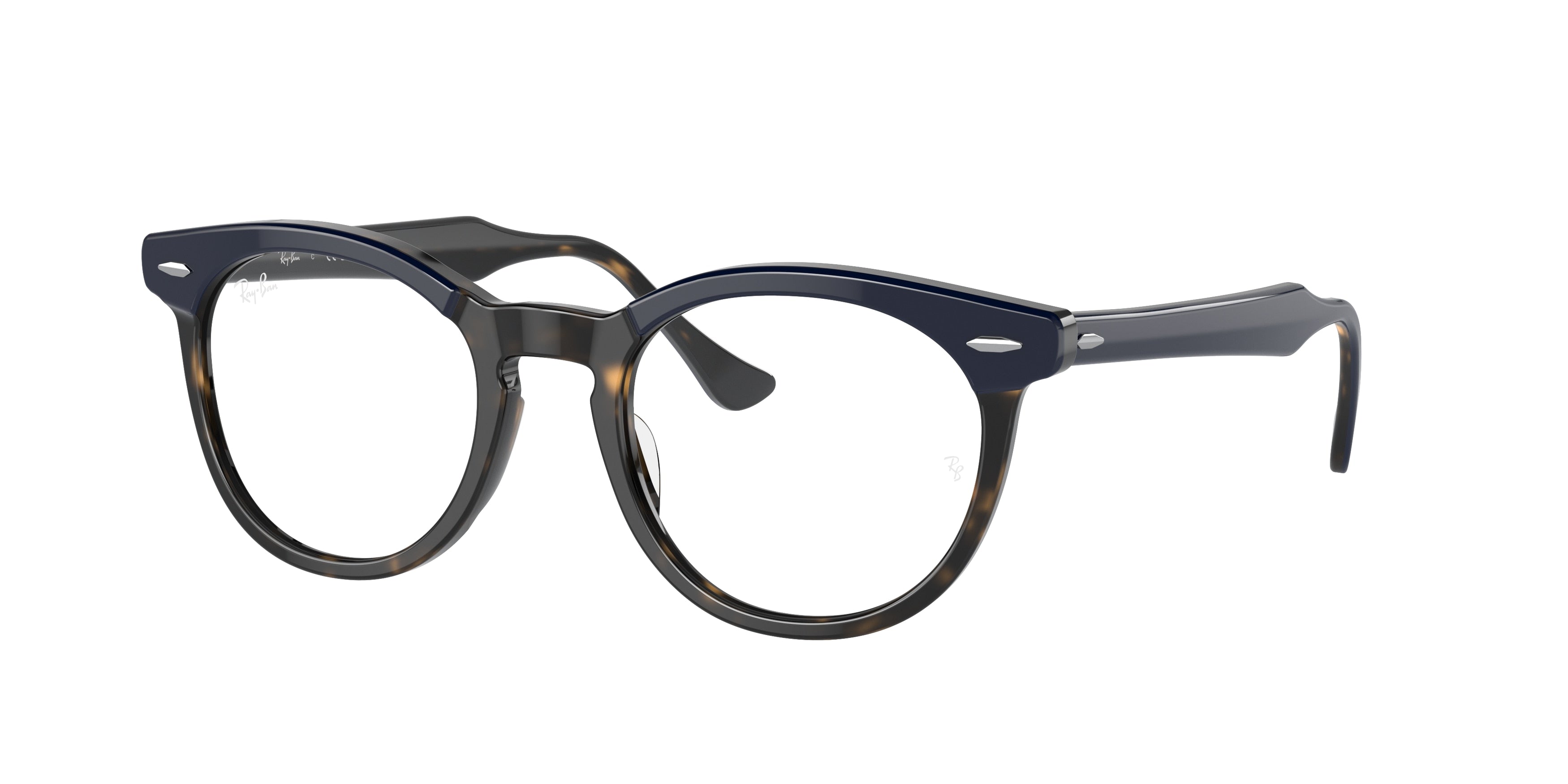 Ray-Ban Optical EAGLEEYE RX5598 Square Eyeglasses  8378-Blue On Havana 51-145-21 - Color Map Blue