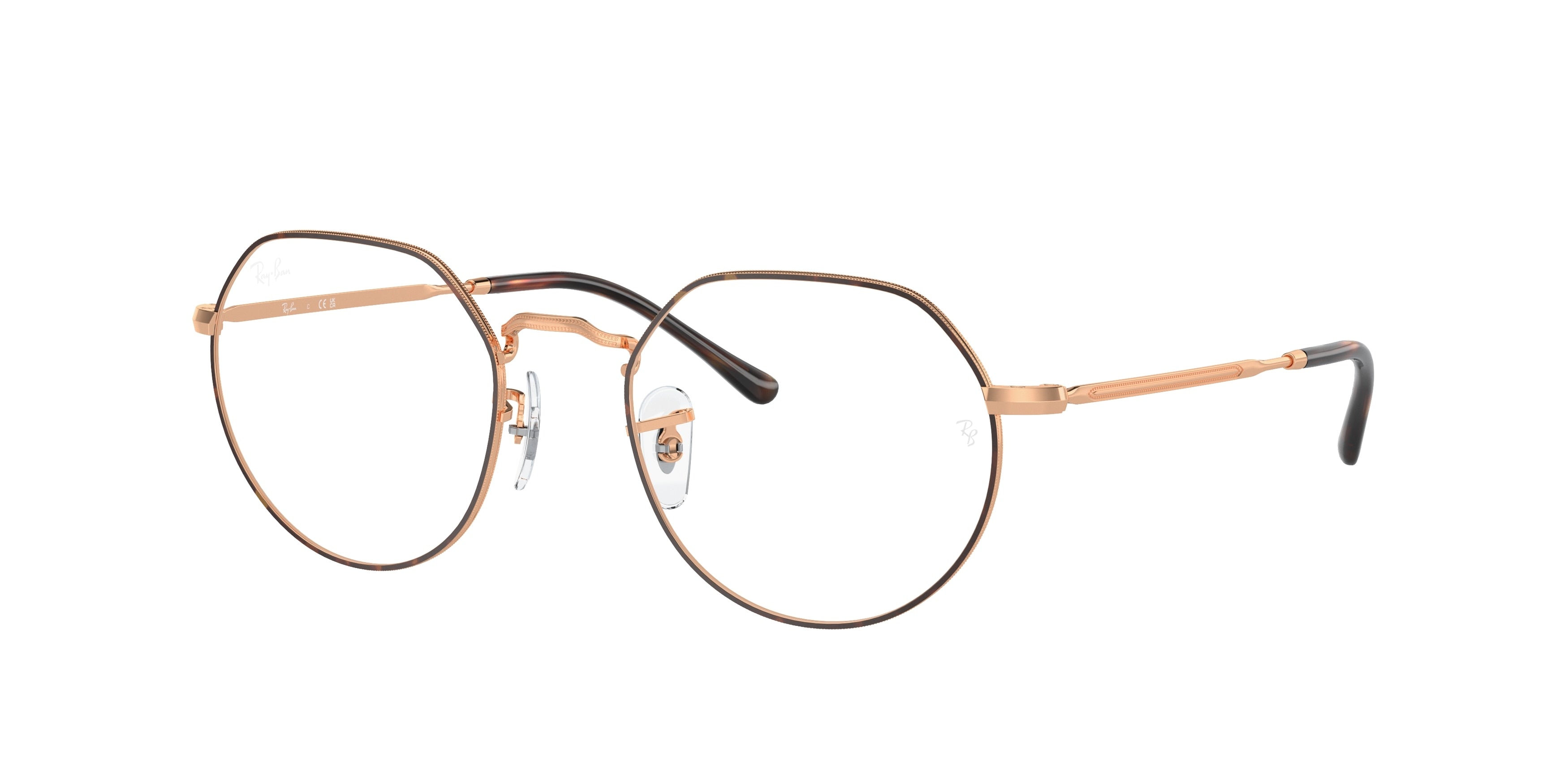 Ray-Ban Optical JACK RX6465 Irregular Eyeglasses  3176-Havana On Rose Gold 51-140-20 - Color Map Havana