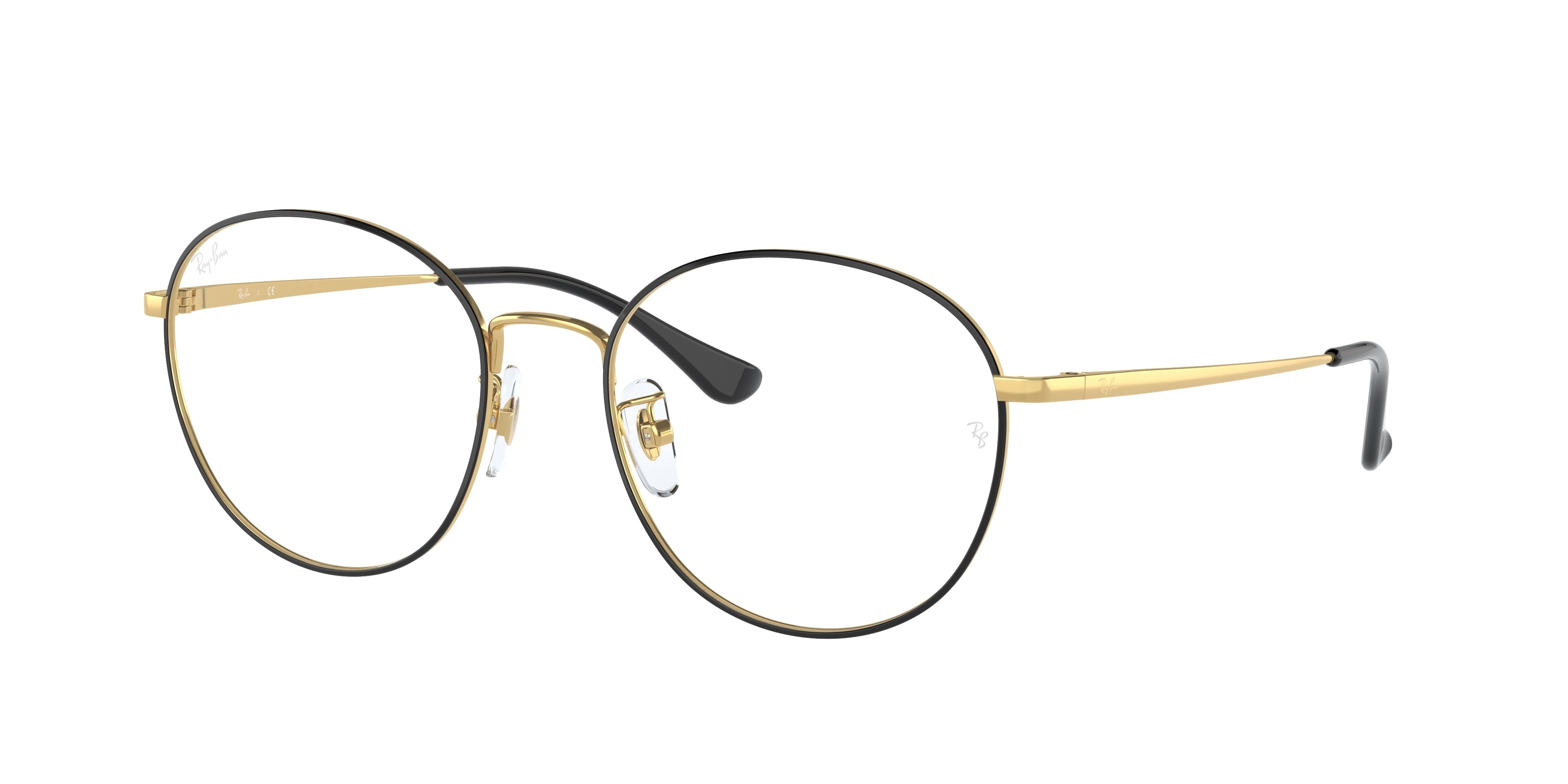 Ray-Ban Optical RX6475D Phantos Eyeglasses  2991-Black On Gold 55-145-19 - Color Map Black