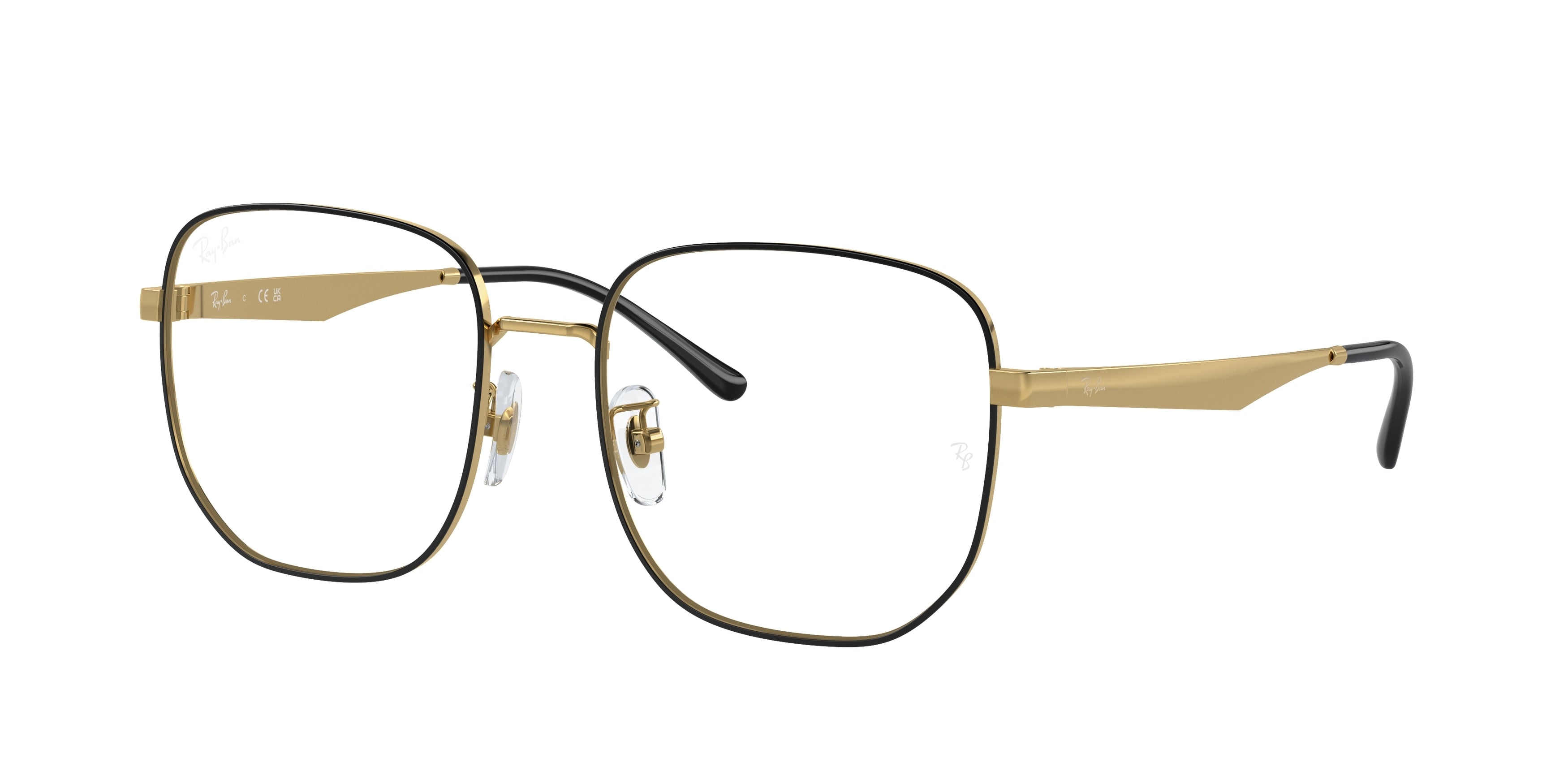 Ray-Ban Optical RX6503D Irregular Eyeglasses  2991-Black On Gold 55-145-18 - Color Map Black