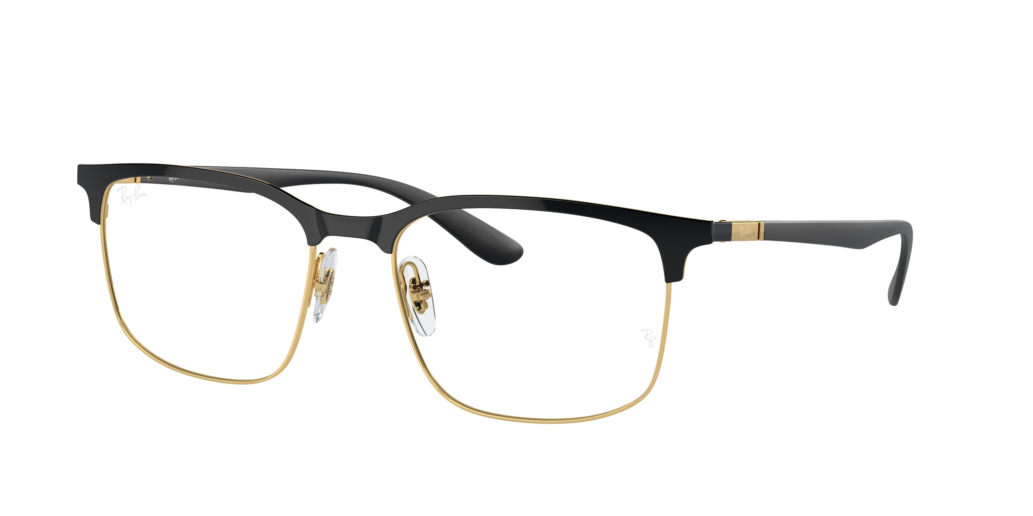 Ray-Ban Optical RX6518 Square Eyeglasses  2890-Black On Gold 57-150-19 - Color Map Black