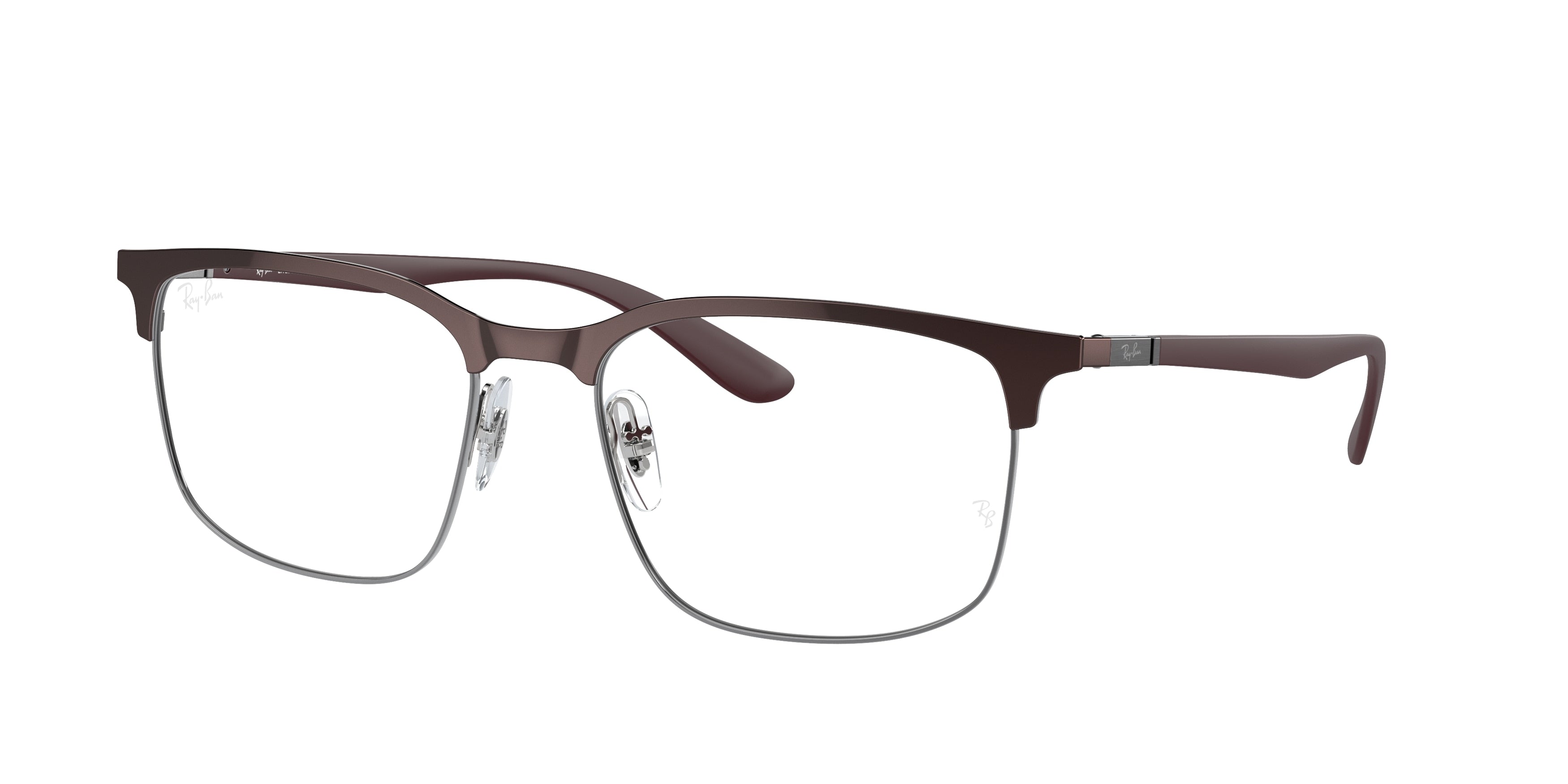 Ray-Ban Optical RX6518 Square Eyeglasses  3162-Brown On Gunmetal 57-150-19 - Color Map Brown