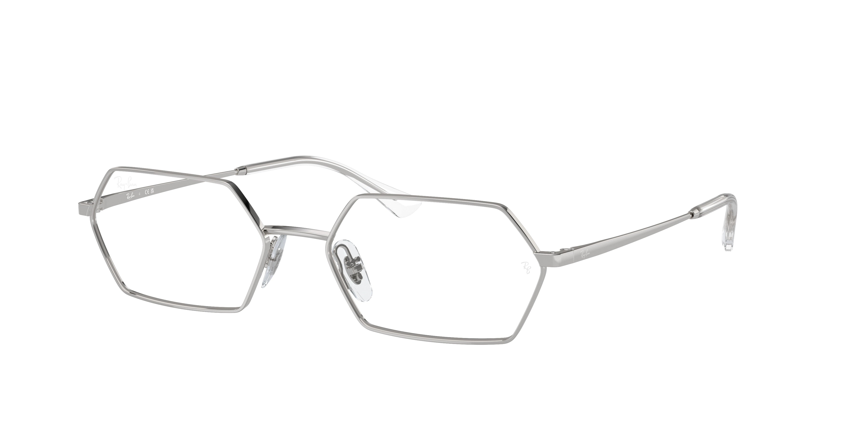 Ray-Ban Optical YEVI RX6528 Irregular Eyeglasses  2501-Silver 56-145-18 - Color Map Silver