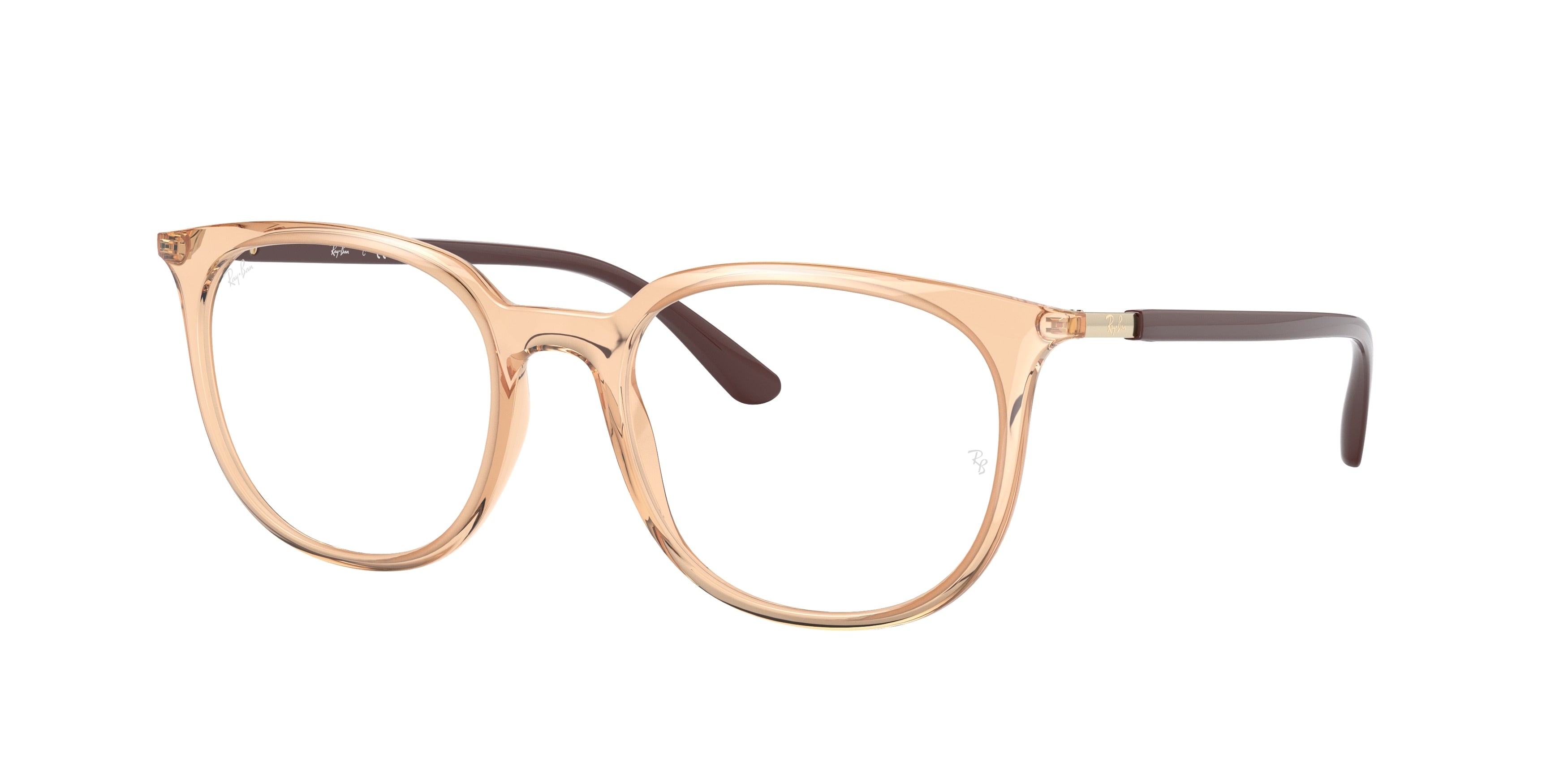 Ray-Ban Optical RX7190 Square Eyeglasses  5940-Light Brown 53-145-19 - Color Map Brown