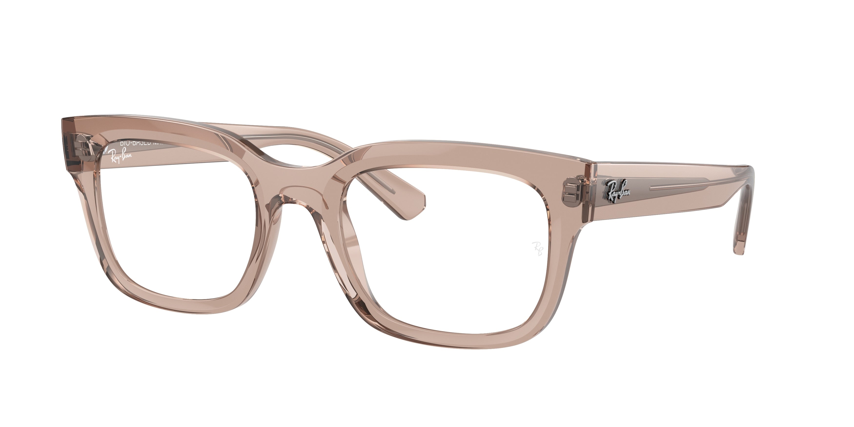 Ray-Ban Optical CHAD RX7217 Rectangle Eyeglasses  8317-Transparent Light Brown 54-145-22 - Color Map Brown