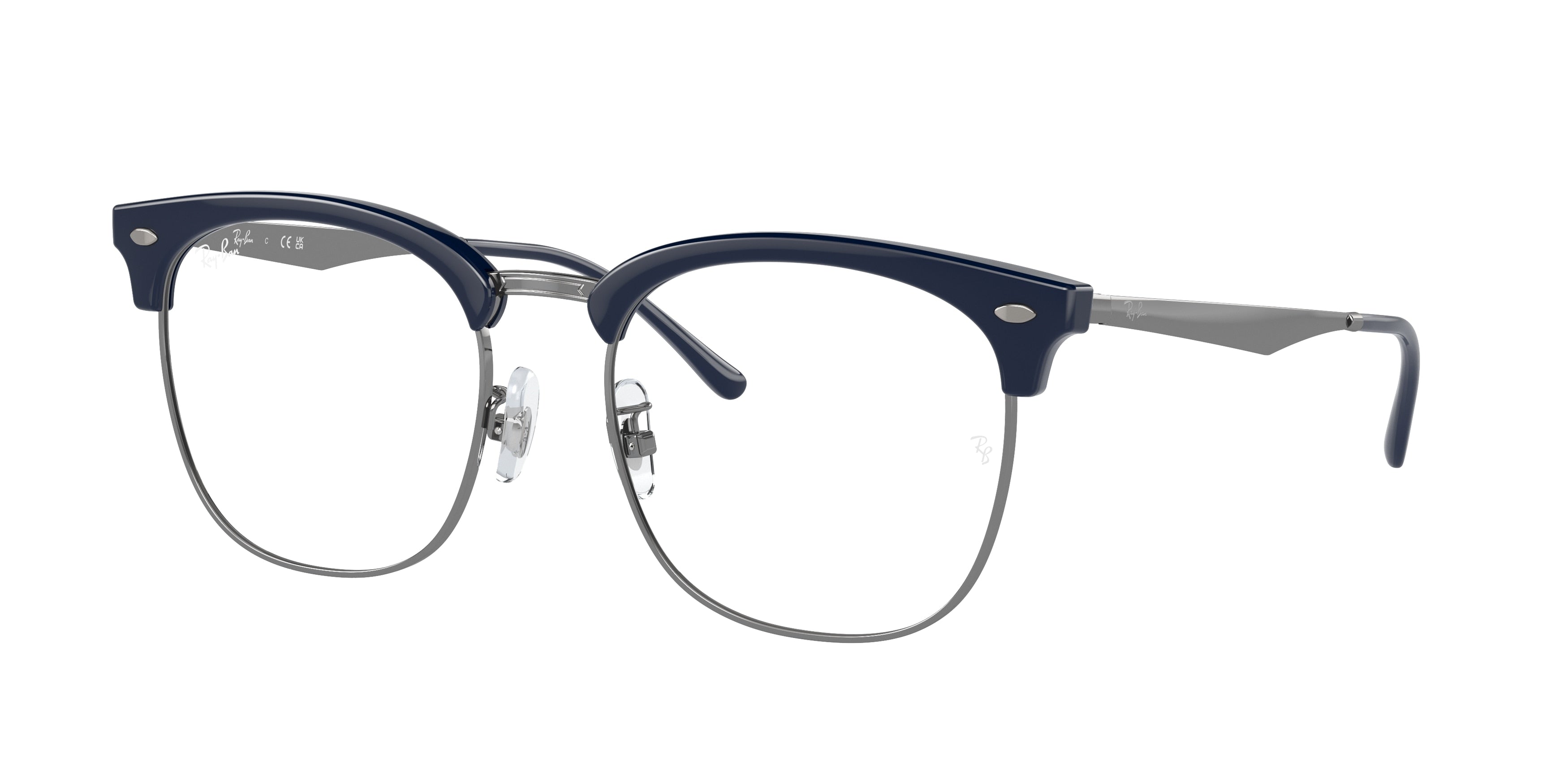 Ray-Ban Optical RX7318D Square Eyeglasses  8210-Blue On Gunmetal 54-145-19 - Color Map Blue