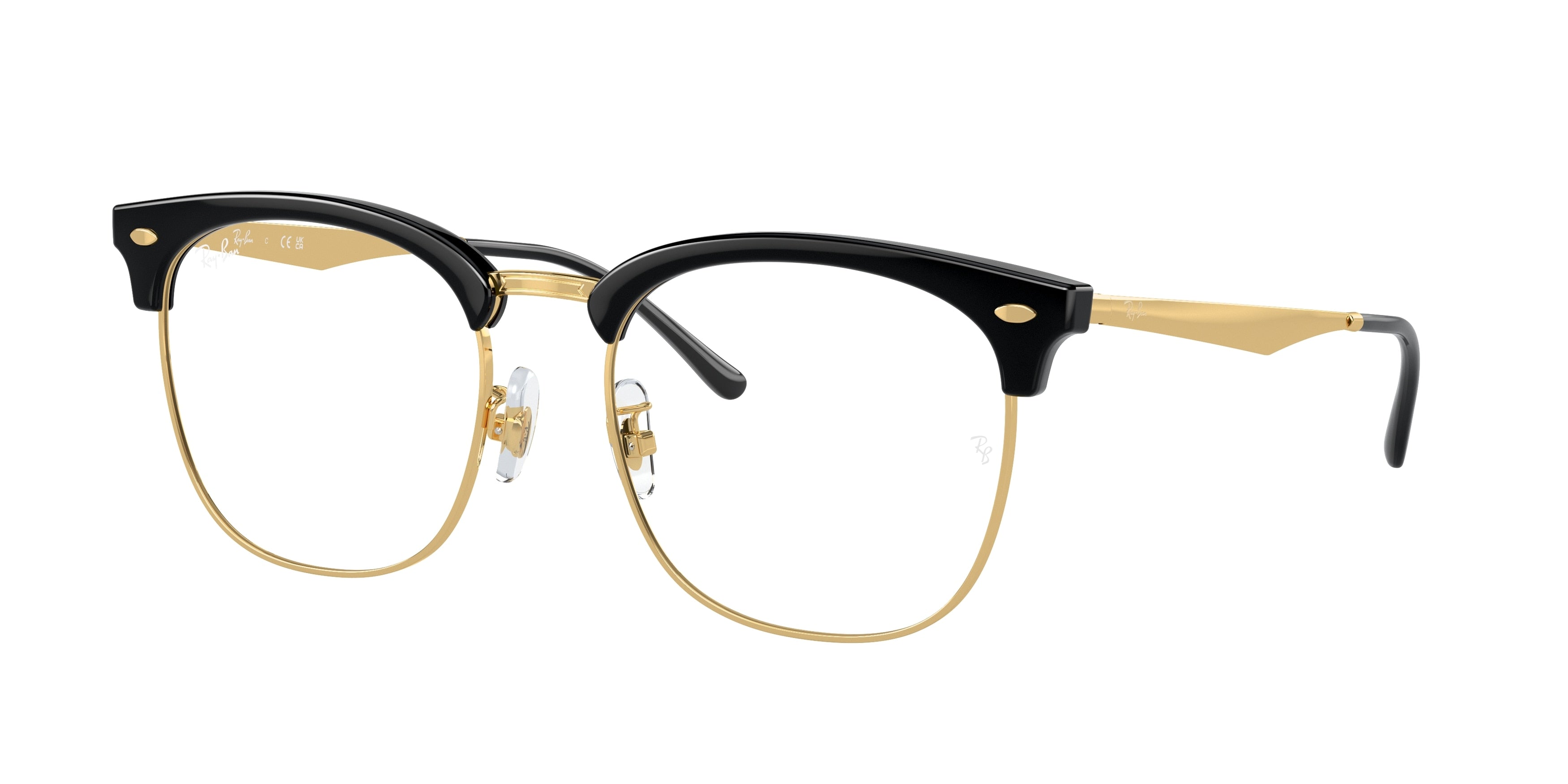 Ray-Ban Optical RX7318D Square Eyeglasses  8239-Black On Gold 54-145-19 - Color Map Black