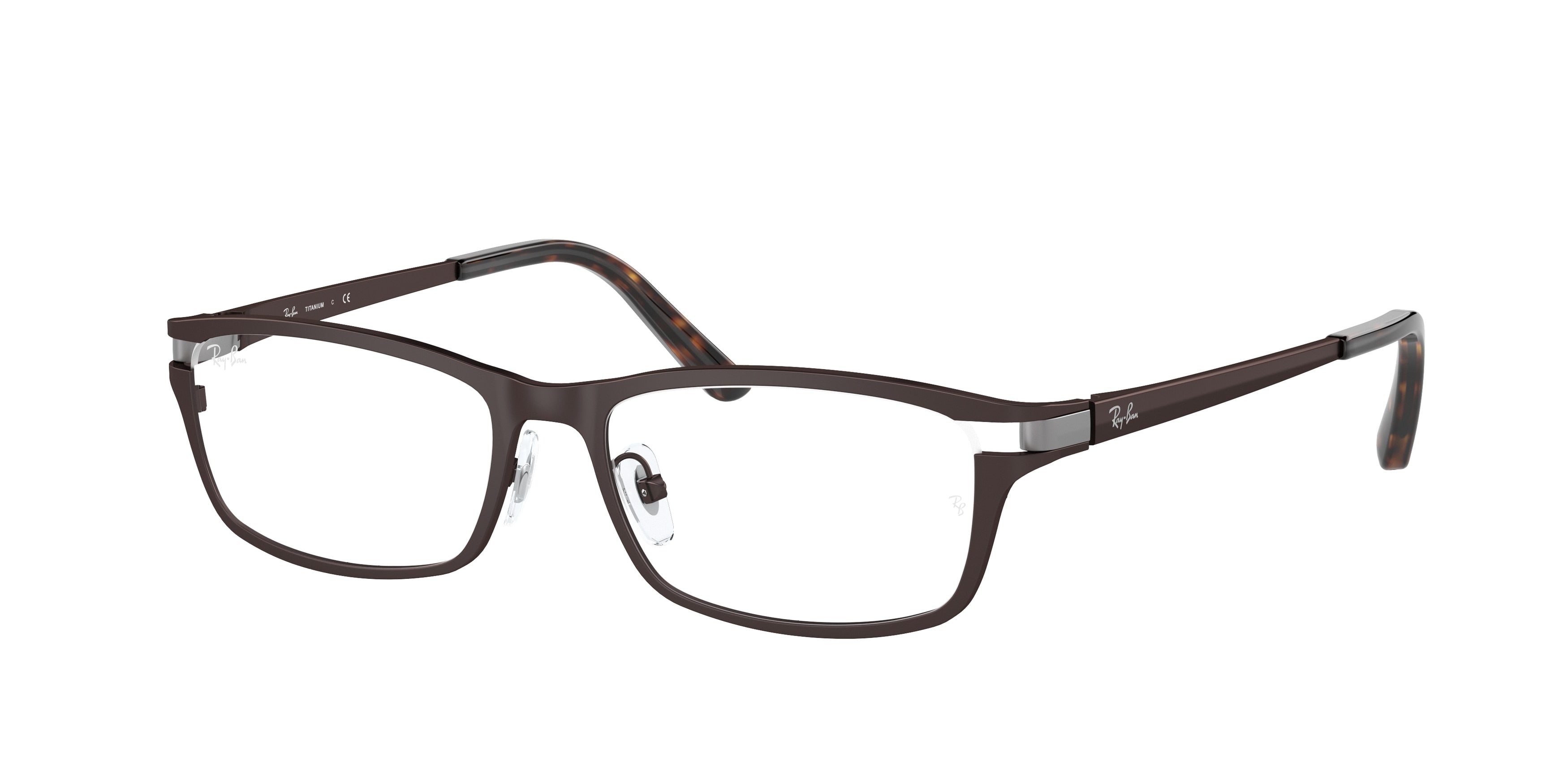 Ray-Ban Optical RX8727D Rectangle Eyeglasses  1020-Dark Brown 53-140-16 - Color Map Brown