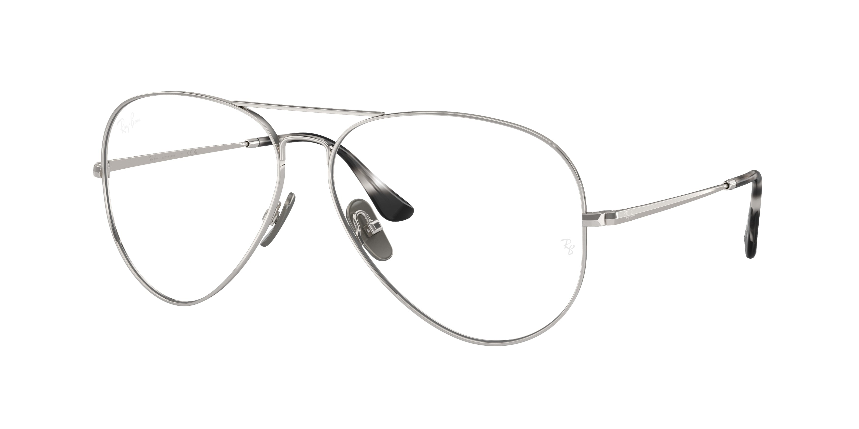 Ray-Ban Optical AVIATOR TITANIUM RX8789 Pilot Eyeglasses  1002-Silver 58-140-14 - Color Map Silver