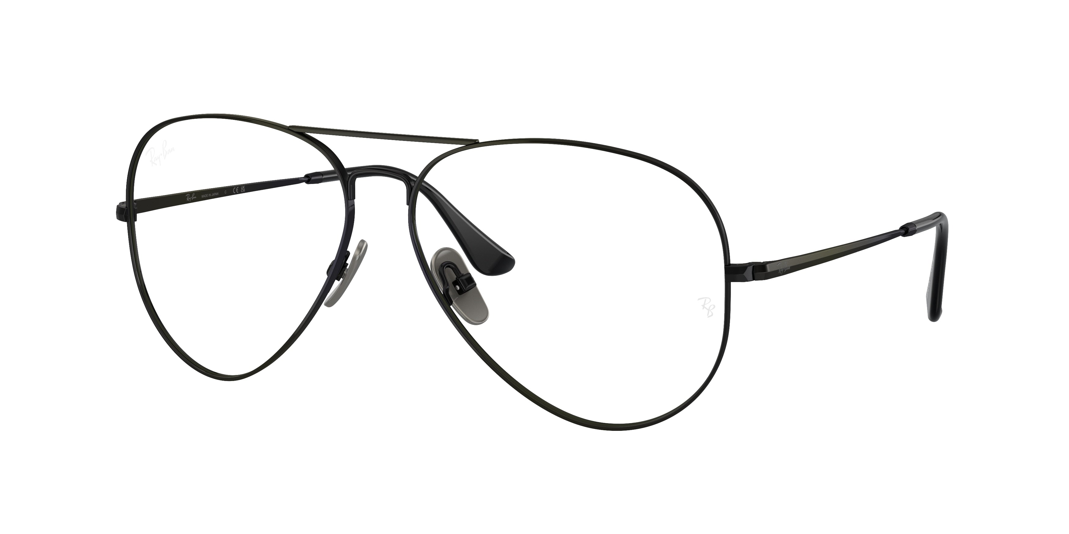 Ray-Ban Optical AVIATOR TITANIUM RX8789 Pilot Eyeglasses  1244-Black 58-140-14 - Color Map Black