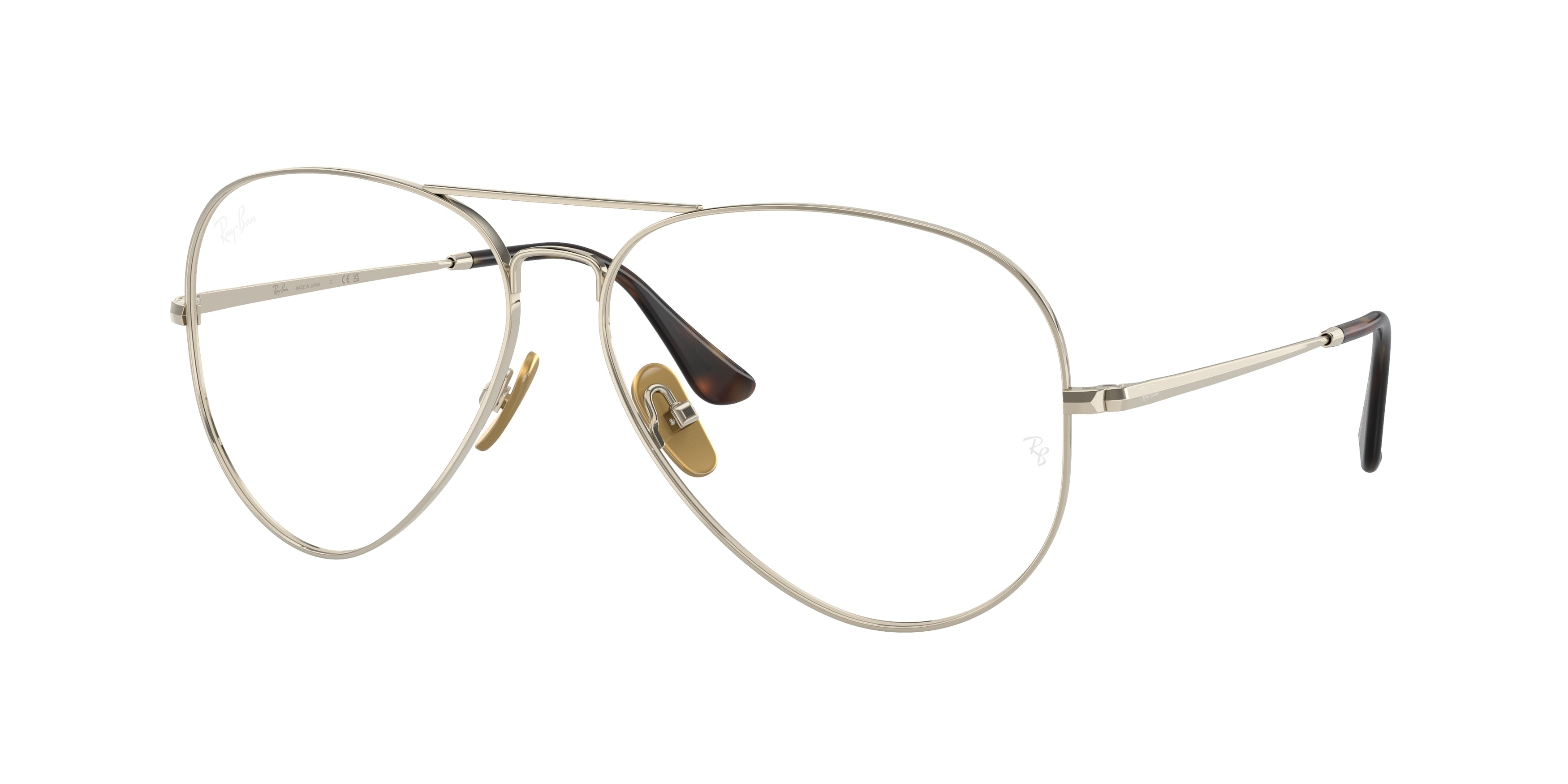 Ray-Ban Optical AVIATOR TITANIUM RX8789 Pilot Eyeglasses  1246-Gold 58-140-14 - Color Map Gold