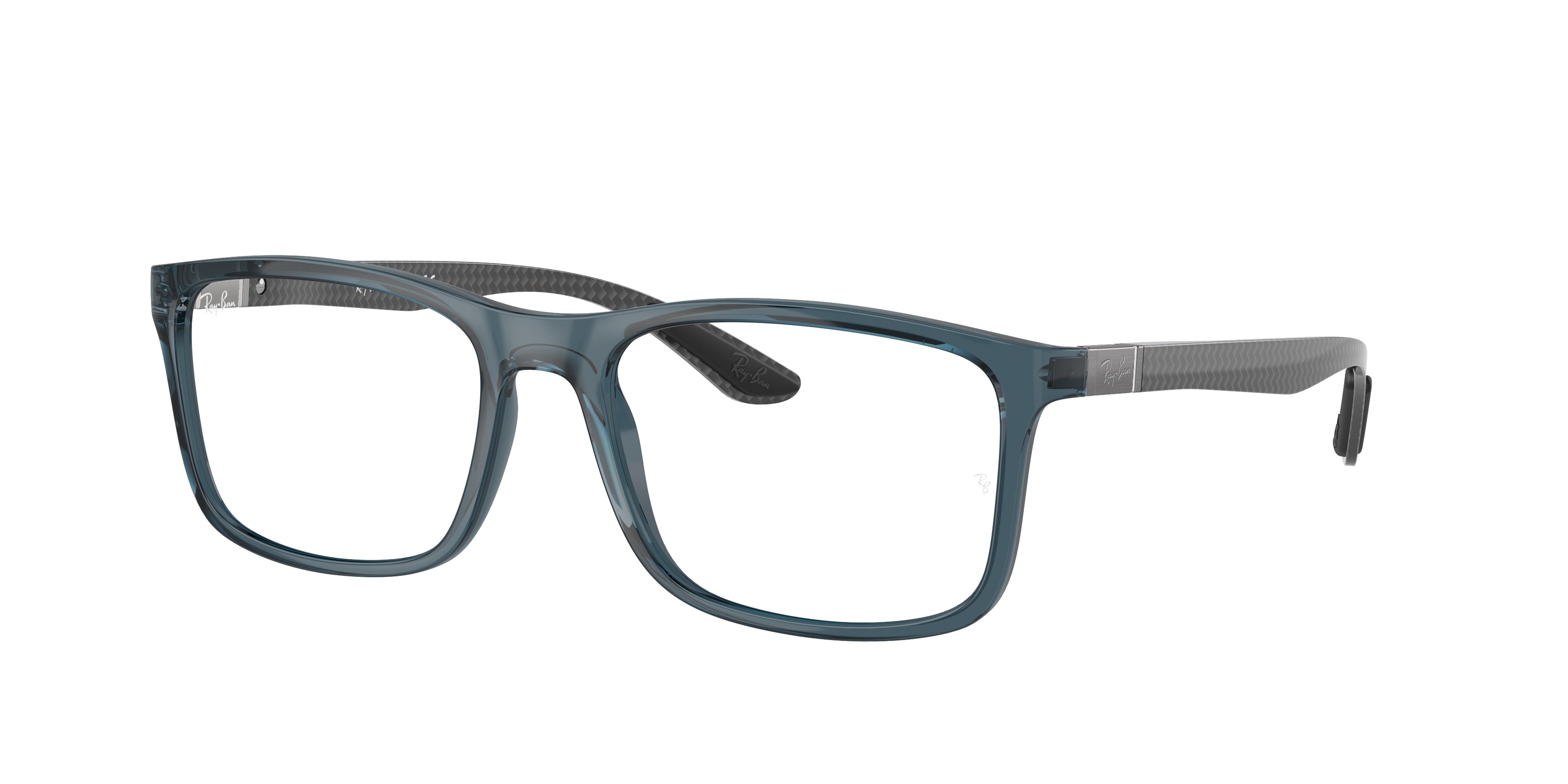 Ray-Ban Optical RX8908 Rectangle Eyeglasses  5719-Transparent Blue 57-150-18 - Color Map Blue