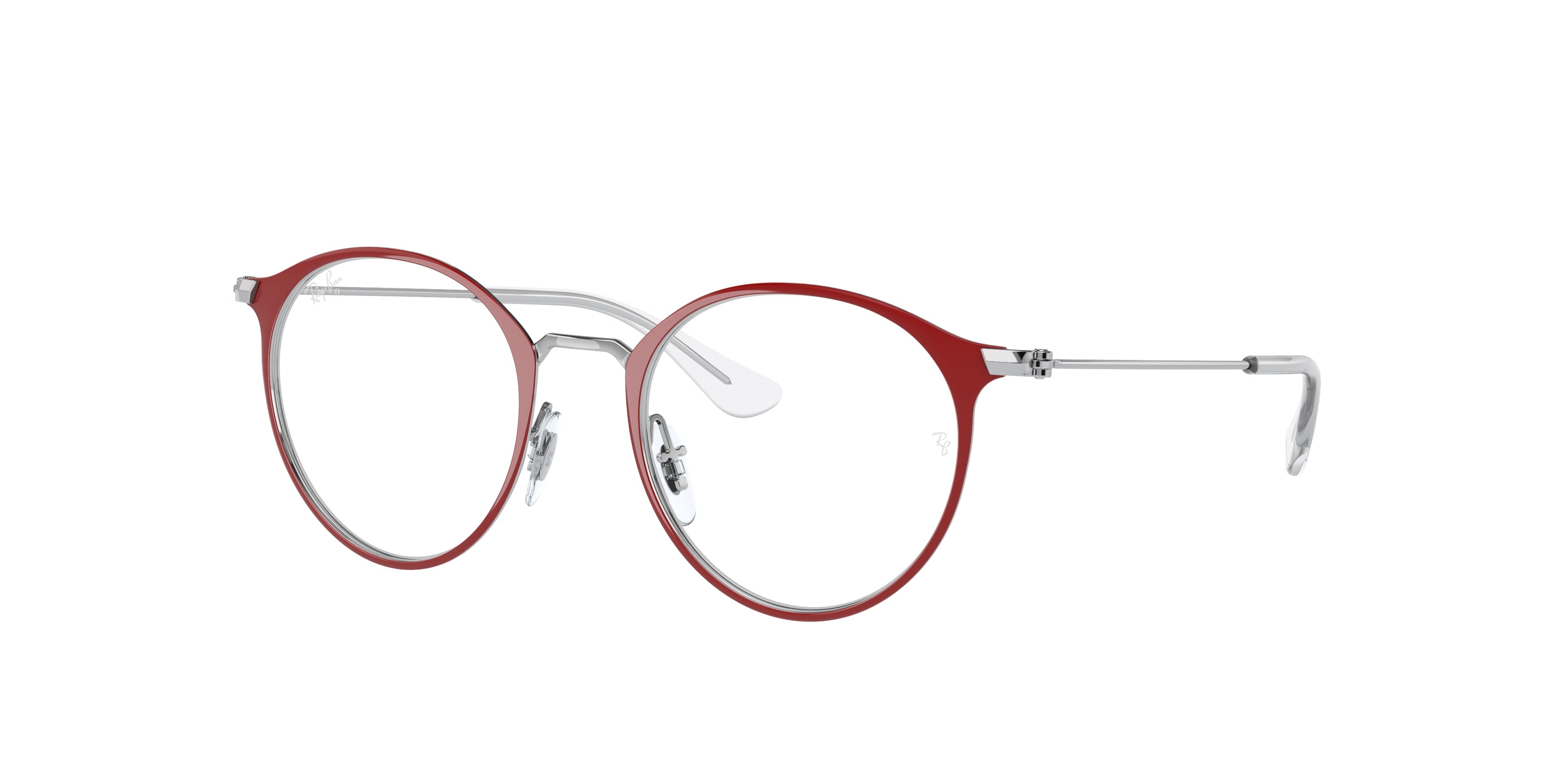 Ray-Ban Junior Vista RY1053 Phantos Eyeglasses  4081-Silver On Red 45-130-18 - Color Map Silver