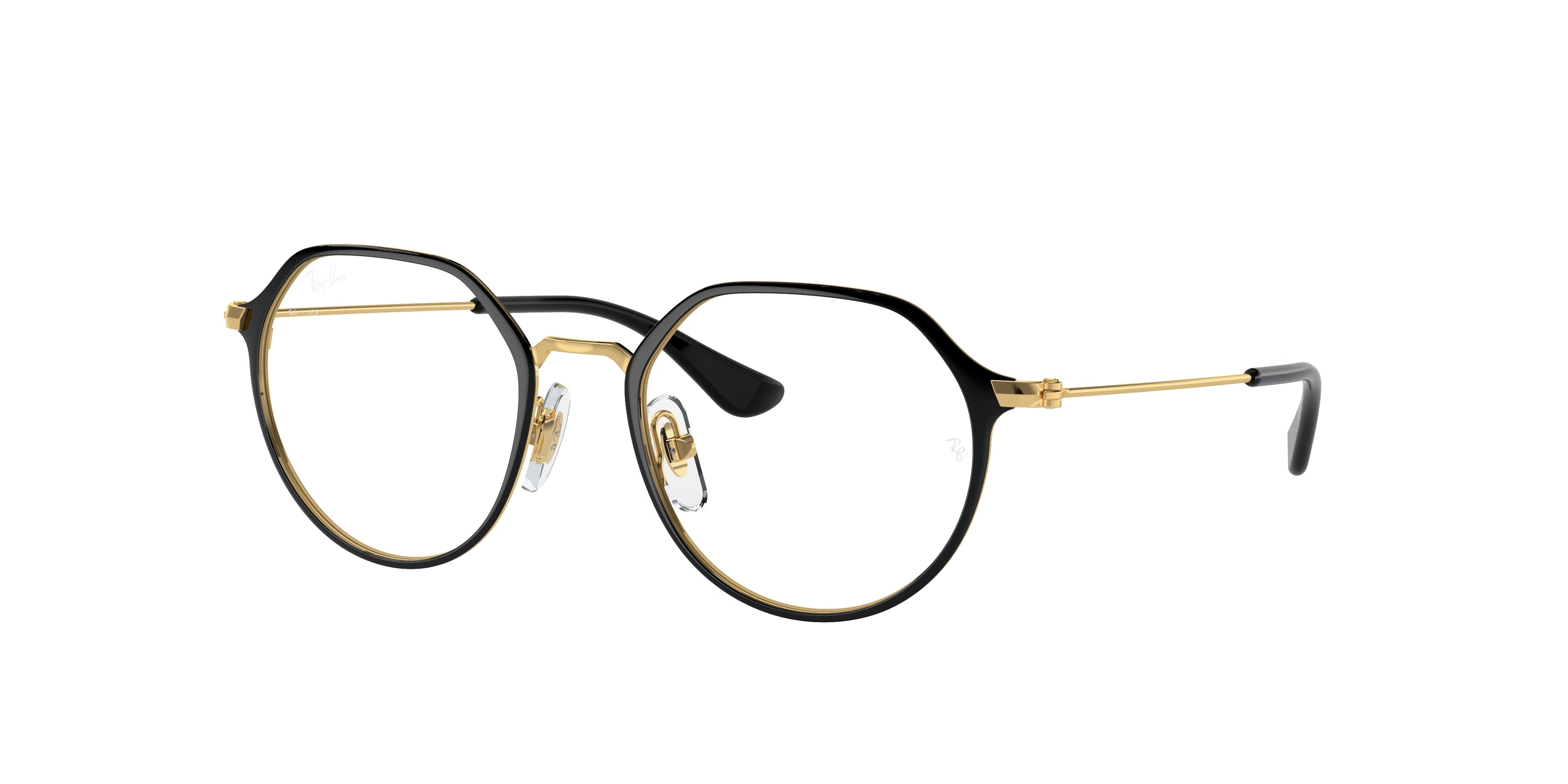 Ray-Ban Junior Vista RY1058 Irregular Eyeglasses  4086-Black On Gold 47-130-18 - Color Map Black