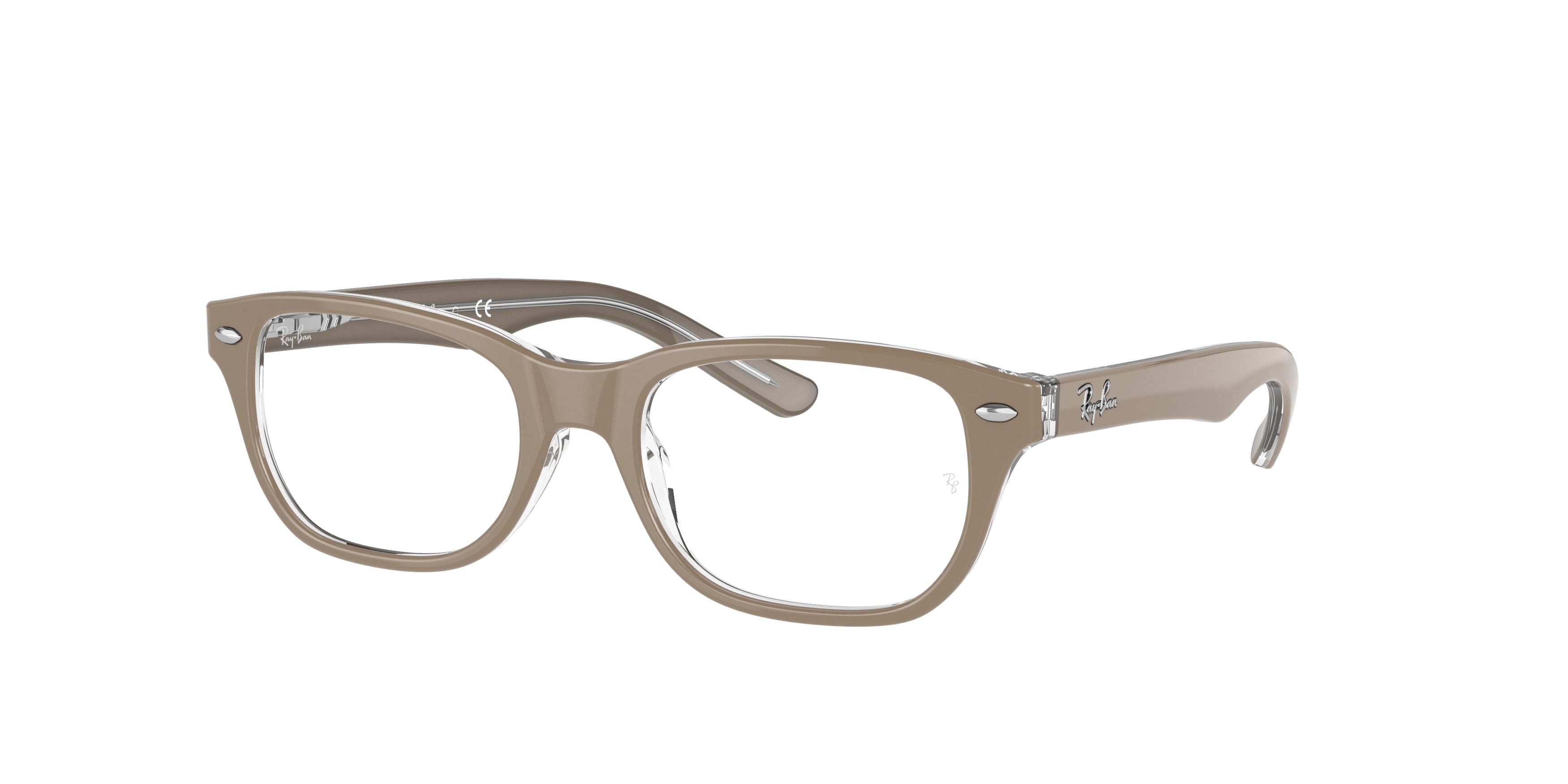 Ray-Ban Junior Vista RY1555 Square Eyeglasses  3851-Beige On Transparent 48-130-16 - Color Map Beige