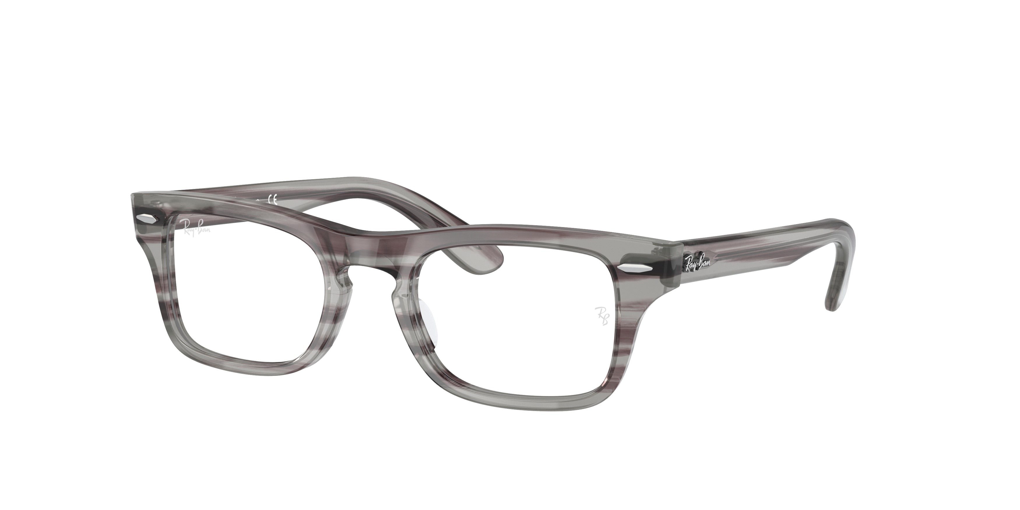 Ray-Ban Junior Vista JUNIOR BURBANK RY9083V Rectangle Eyeglasses  3850-Striped Grey 41-130-19 - Color Map Grey