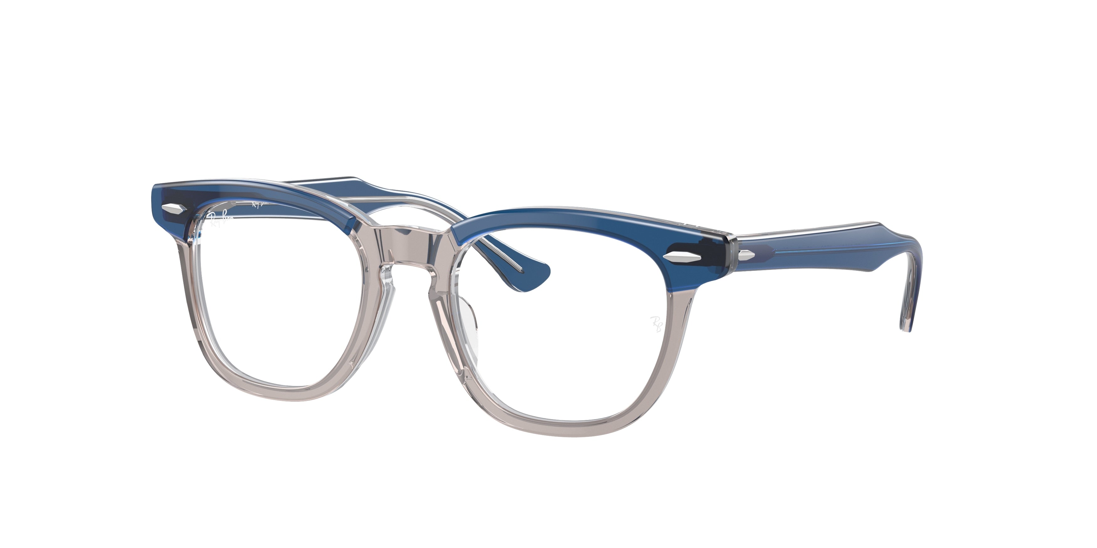 Ray-Ban Junior Vista RY9098V Square Eyeglasses  3959-Top Dark Blue & Brown & Light Grey 45-130-18 - Color Map Blue