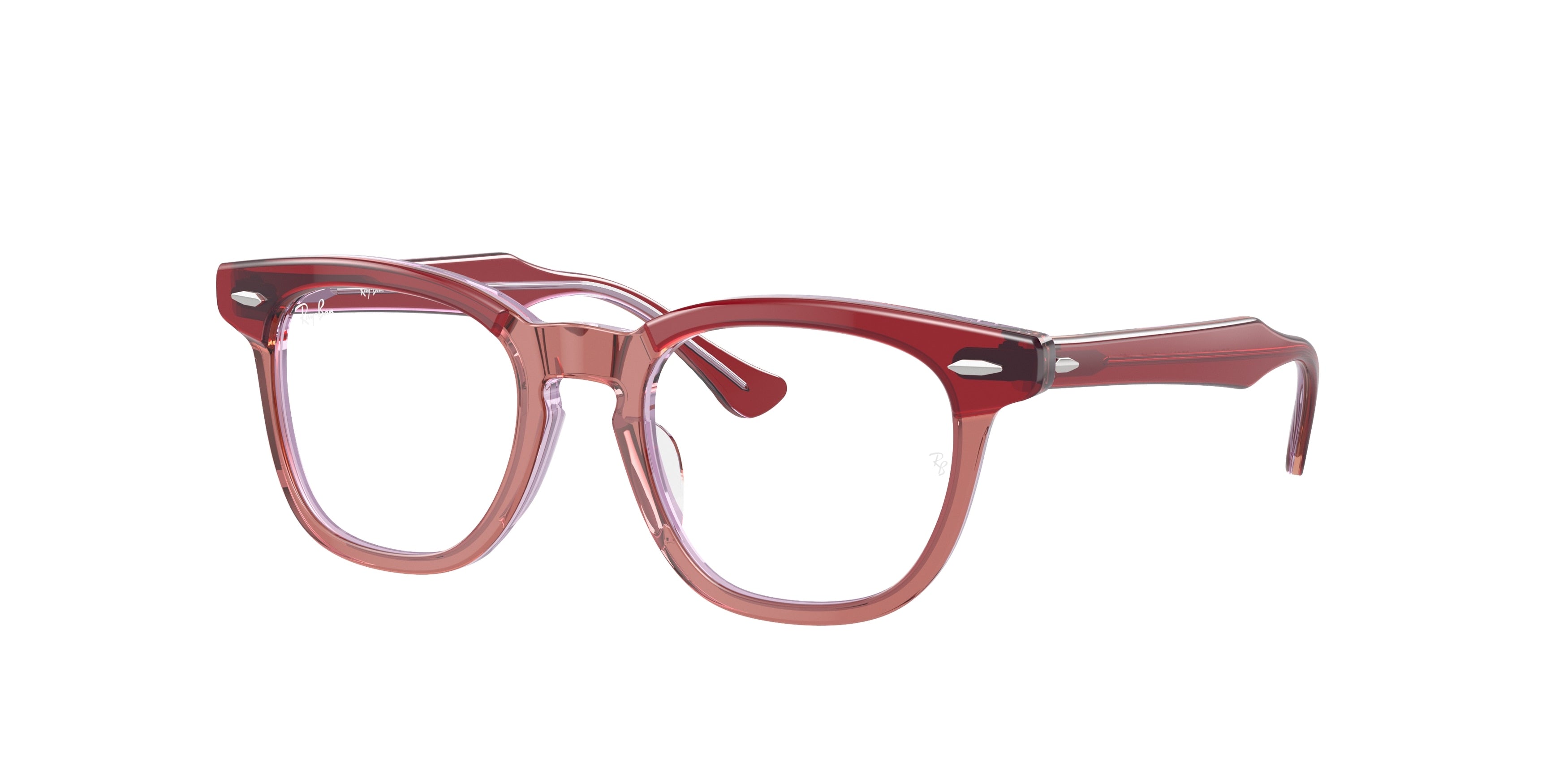 Ray-Ban Junior Vista RY9098V Square Eyeglasses  3960-Top Red & Orange & Light Purple 45-130-18 - Color Map Red