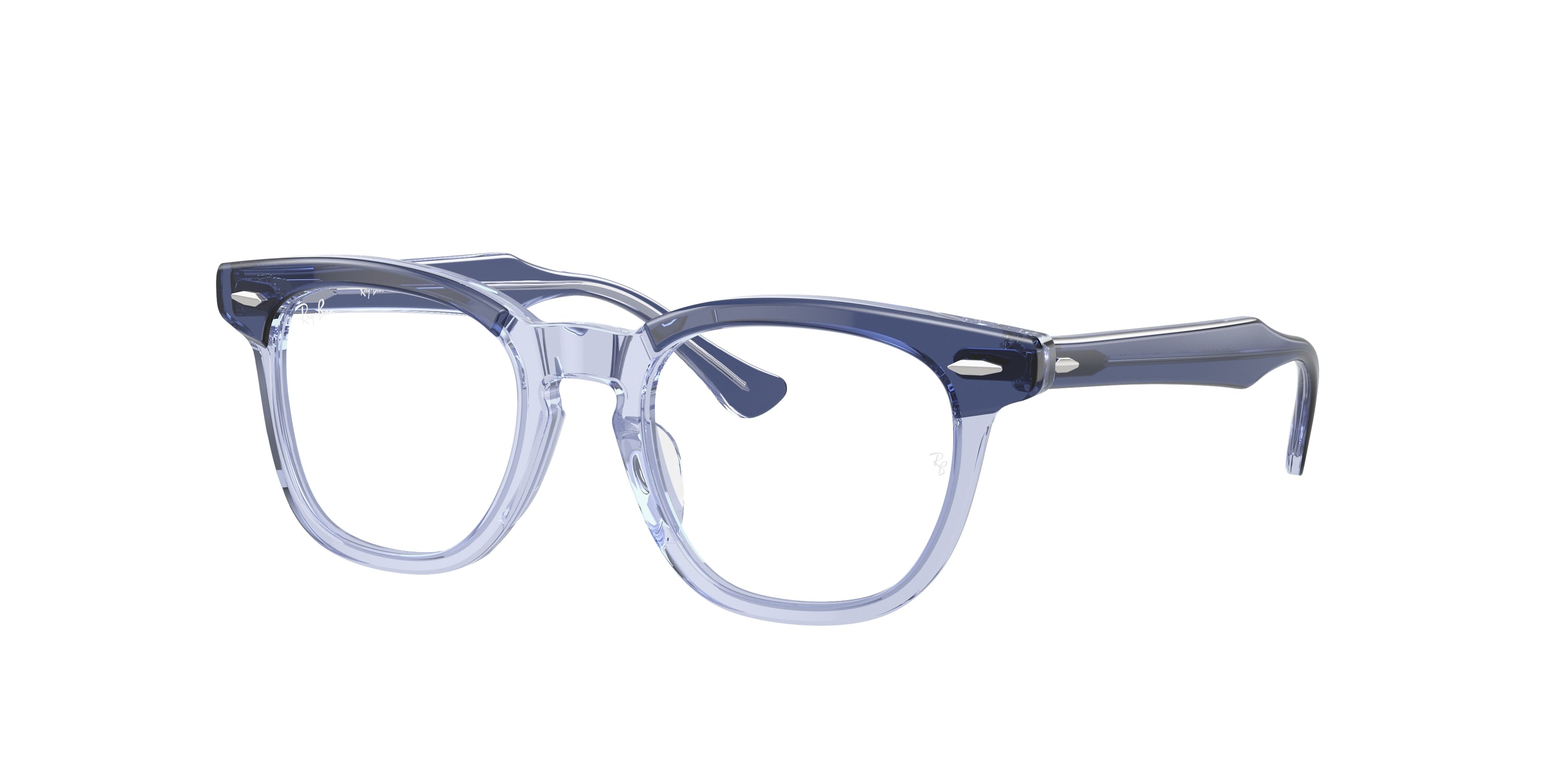 Ray-Ban Junior Vista RY9098V Square Eyeglasses  3961-Top Violet On Transparent Violet 45-130-18 - Color Map Brown