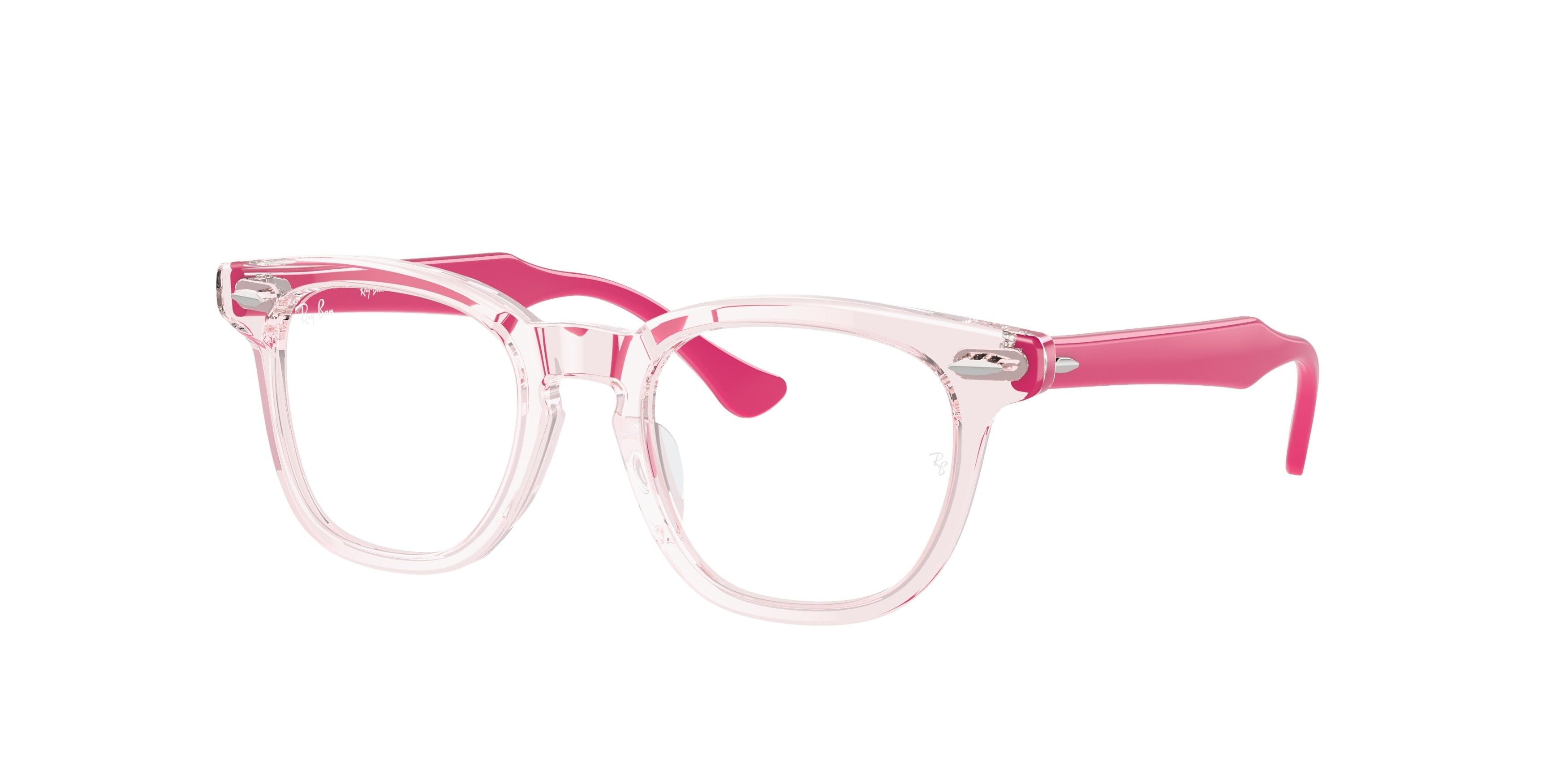 Ray-Ban Junior Vista RY9098V Square Eyeglasses  3975-Transparent Pink 45-130-18 - Color Map Pink