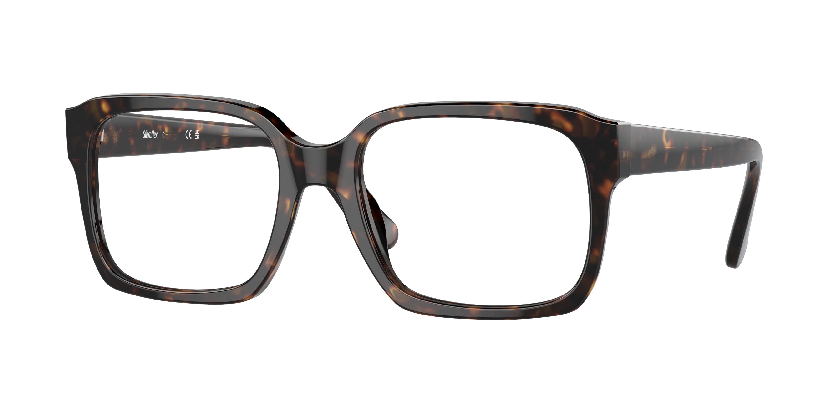 Sferoflex SF1152 Square Eyeglasses  C213-Shiny Havana 56-145-19 - Color Map Tortoise