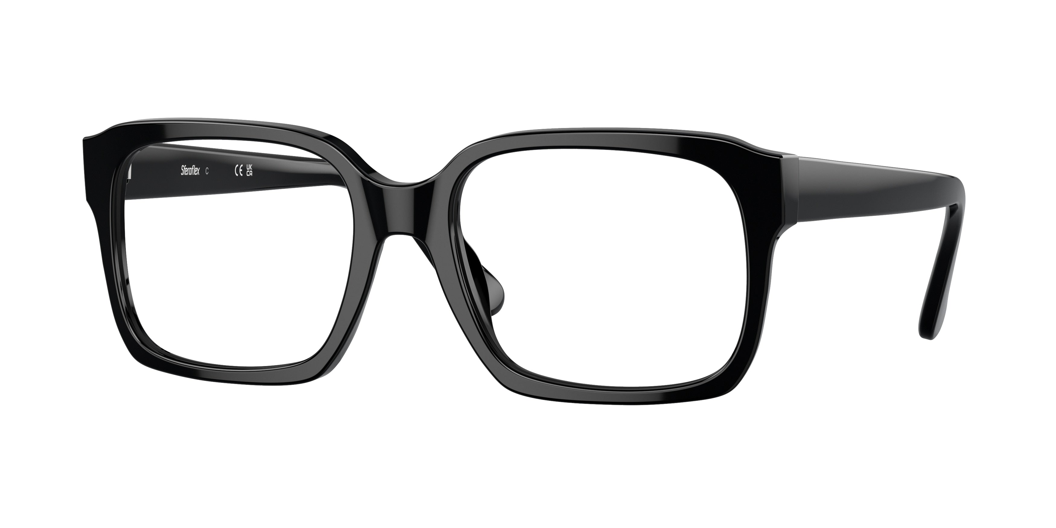 Sferoflex SF1152 Square Eyeglasses  C367-Shiny Black 56-145-19 - Color Map Black