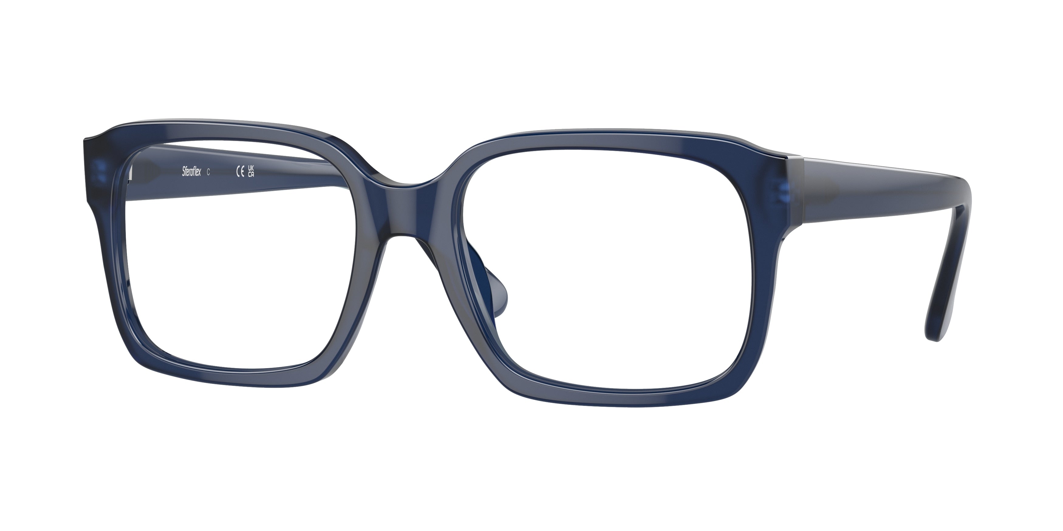 Sferoflex SF1152 Square Eyeglasses  C640-Shiny Blu Opal 56-145-19 - Color Map Blue