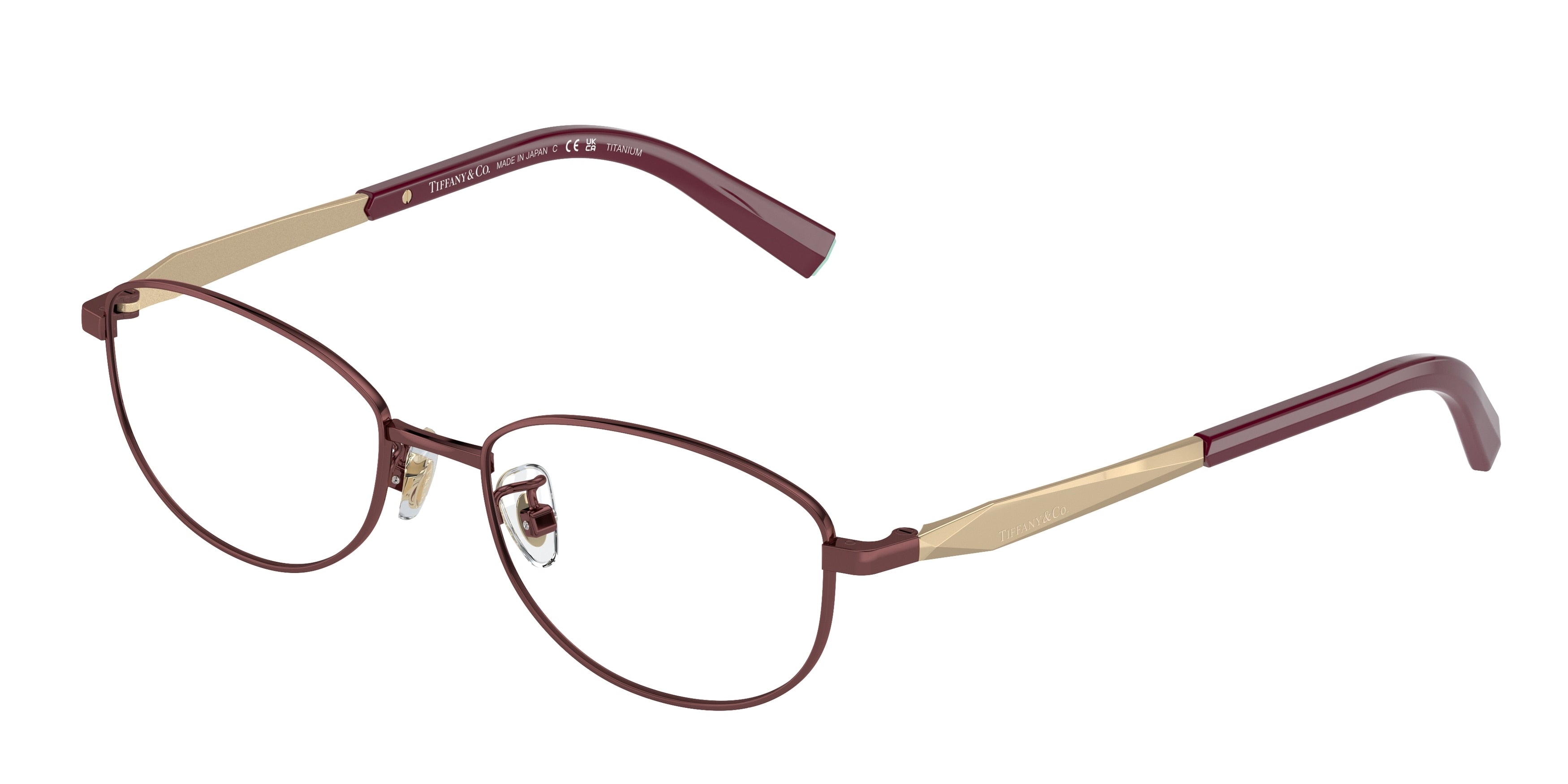 Tiffany TF1154TD Oval Eyeglasses  6015-Bordeaux 52-140-17 - Color Map Red