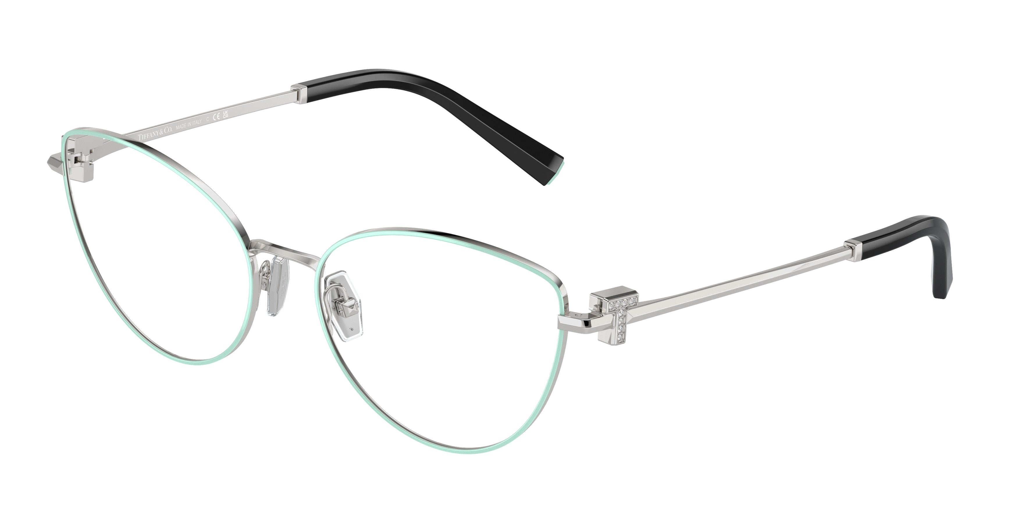 Tiffany TF1159B Cat Eye Eyeglasses  6151-Tiffany Blue On Silver 56-140-17 - Color Map Blue