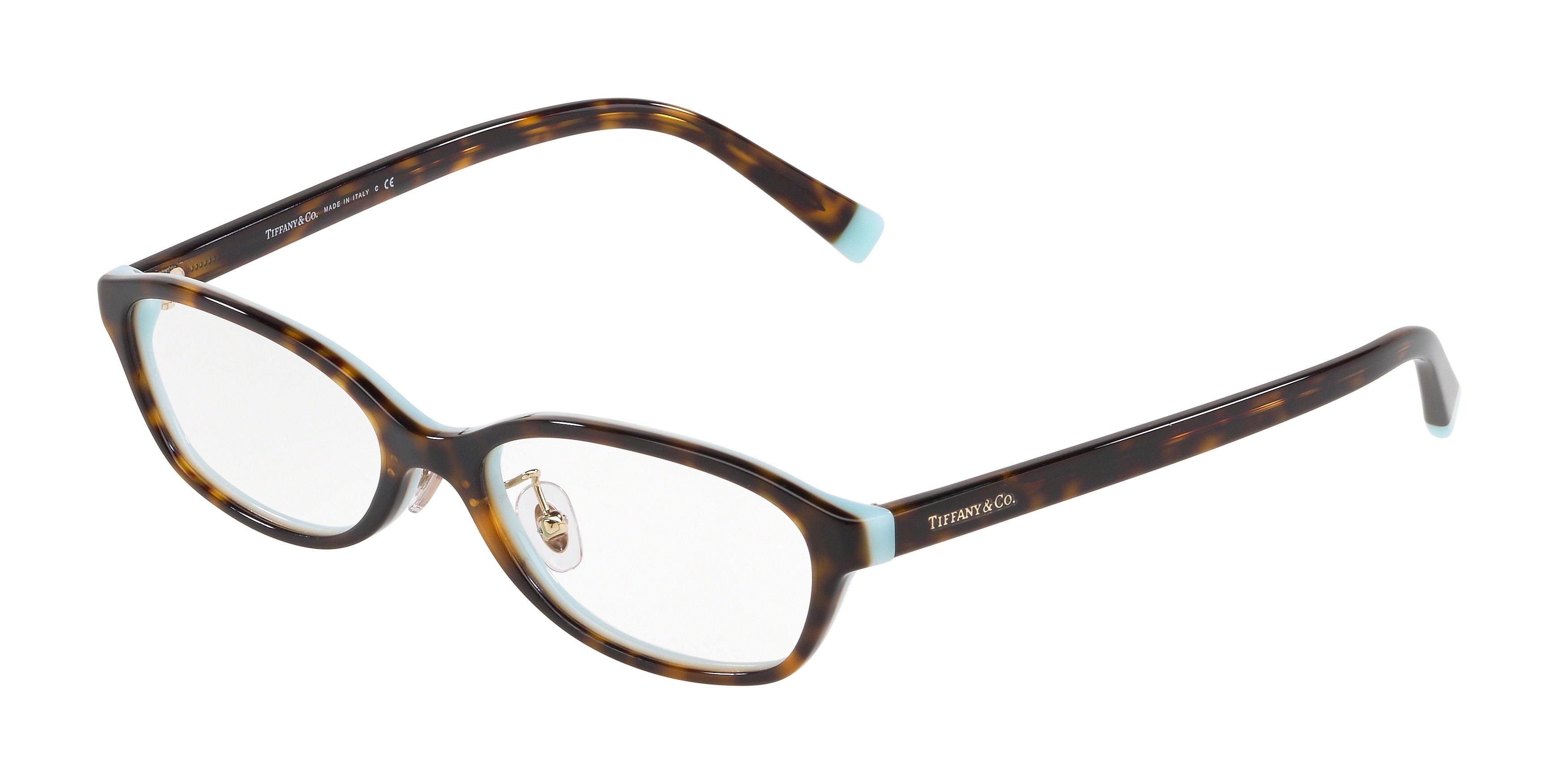 Tiffany TF2182D Oval Eyeglasses  8134-Havana On Tiffany Blue 52-140-16 - Color Map Brown