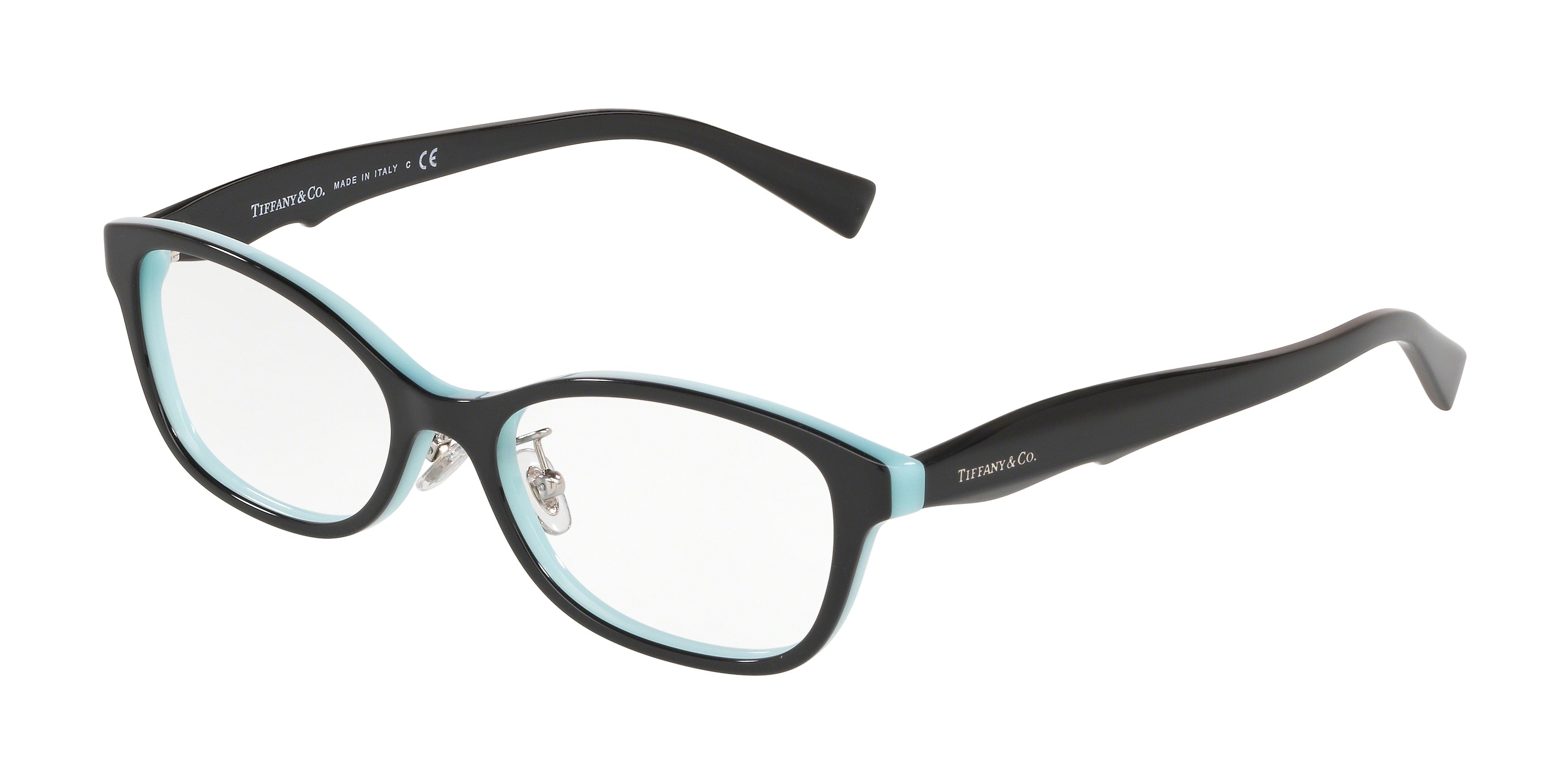 Tiffany TF2187D Pillow Eyeglasses  8055-Black On Tiffany Blue 52-140-16 - Color Map Black