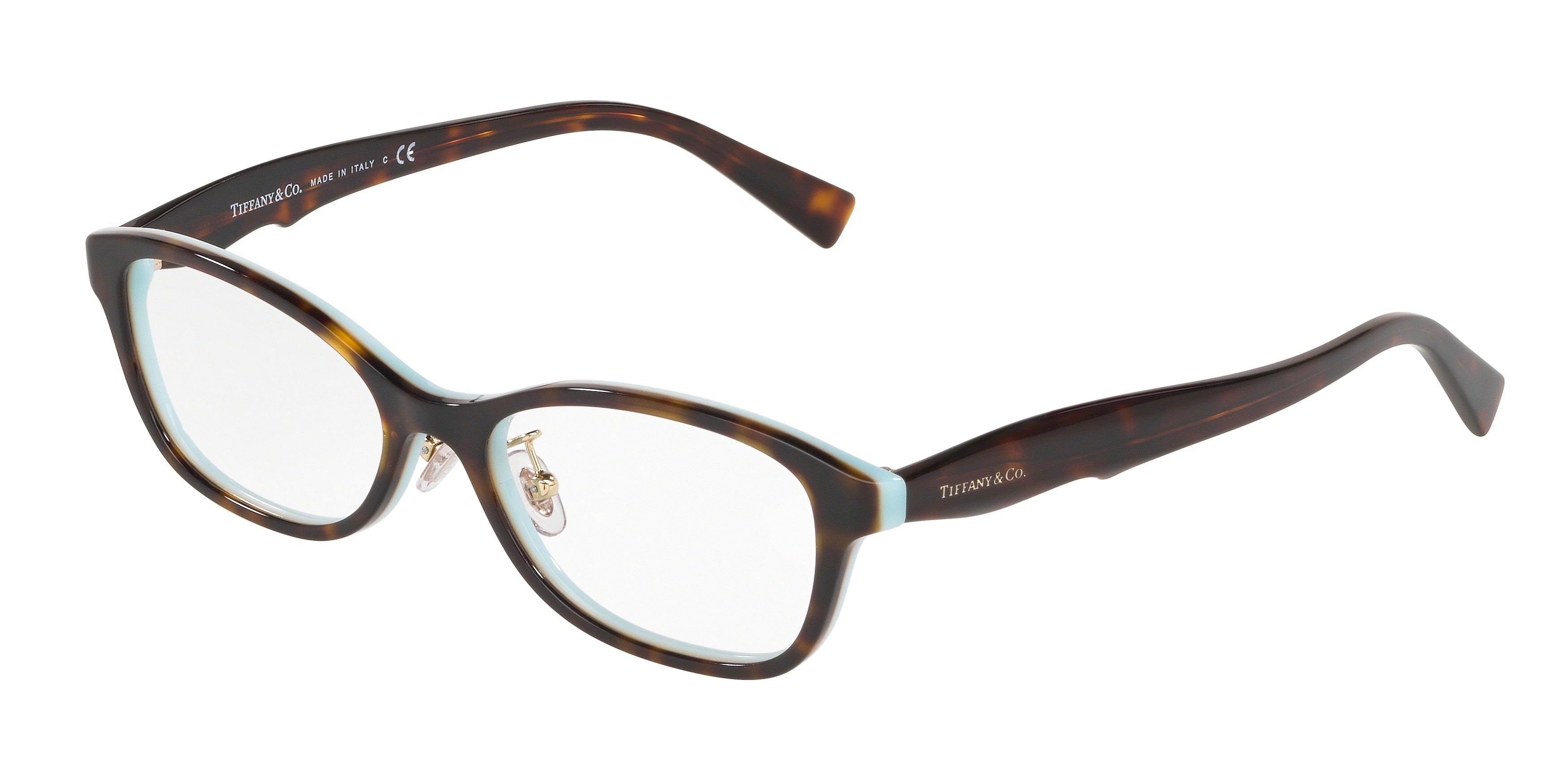 Tiffany TF2187D Pillow Eyeglasses  8134-Havana On Tiffany Blue 52-140-16 - Color Map Brown